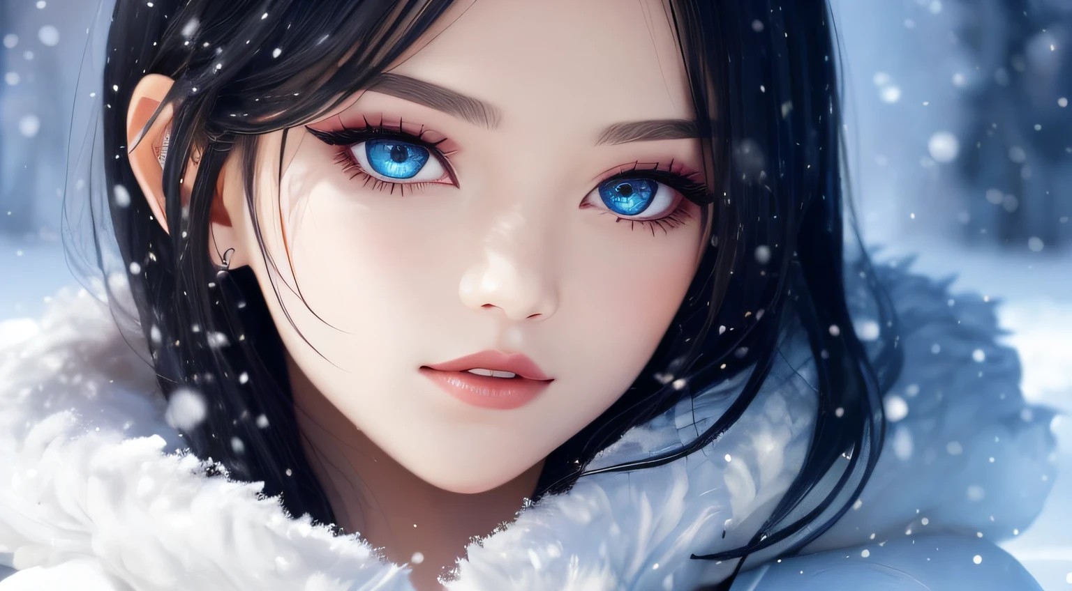 The girl has black hair like ink, a pair of eyes as dazzling as jewels, delicate and picturesque eyebrows, skin like snow and rouge, and a blue pigmented coat, not causing the slightest dust --auto