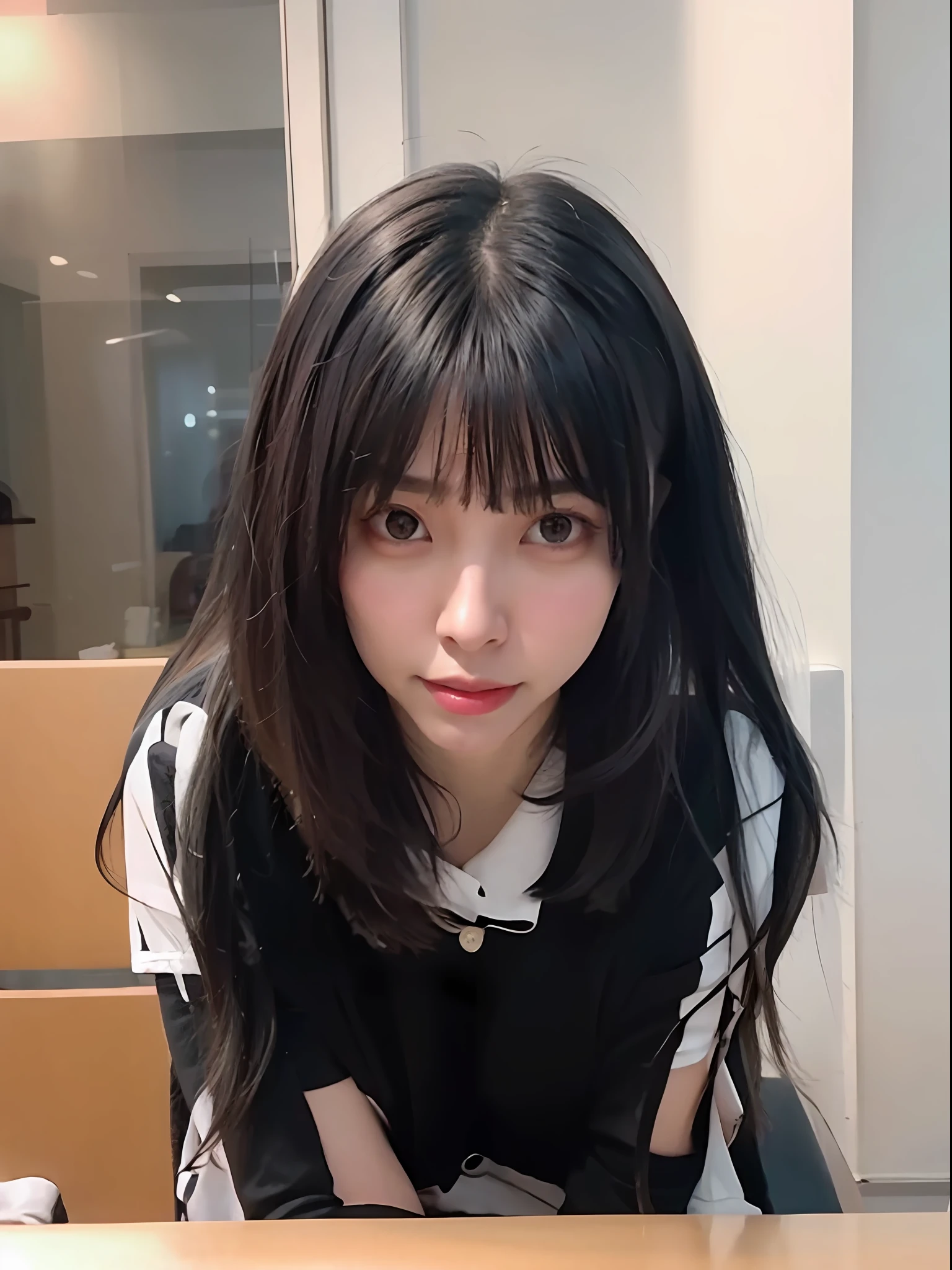 Medium distance shot, ((beautiful detailed face)), (full body photo: 1.3), looking at you, hair on the shoulders, low tied long hair, shiny hair, (high detail), clearer, delicate makeup, red lips, shiny lips, long eyelashes, bright big eyes, eye shadow, lying silkworm, movie lighting, cute girl, master works, high detail, colorful picture, light and shadow details, extremely delicate beautiful girl, supple fair skin, delicate facial features, perfect face, smiling expression, perfect body, Stunning beauty, bright lights, Tyndall effect, not exposed