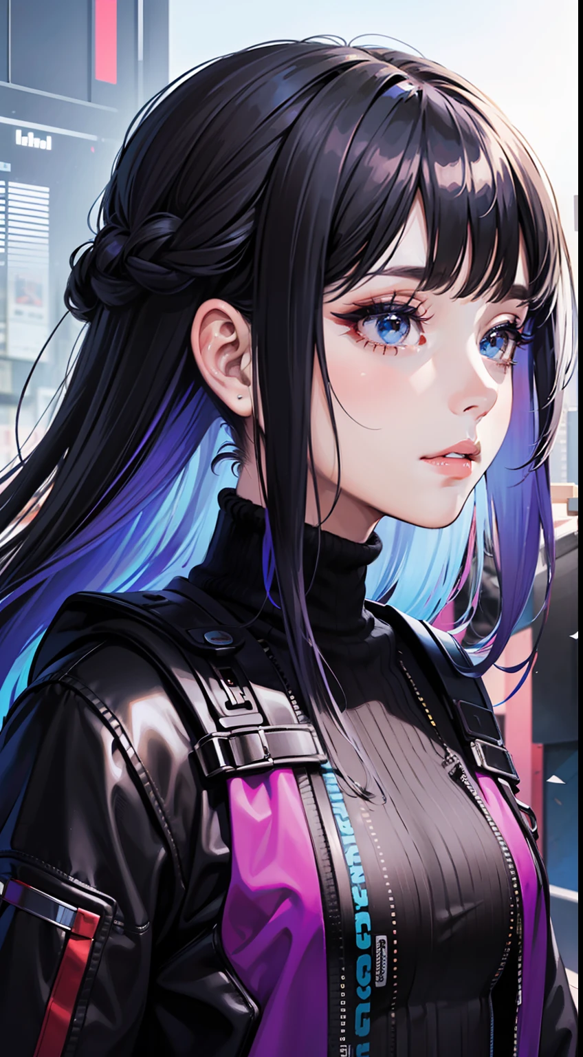 (masterpiece, top quality, best quality, official art, beautiful and aesthetic:1.2), (1girl:1.3), extreme detailed,colorful,highest detailed, glitch art, (digital distortion), pixelated fragments, data corruption,colorful noise, visual chaos,contemporary aesthetics,