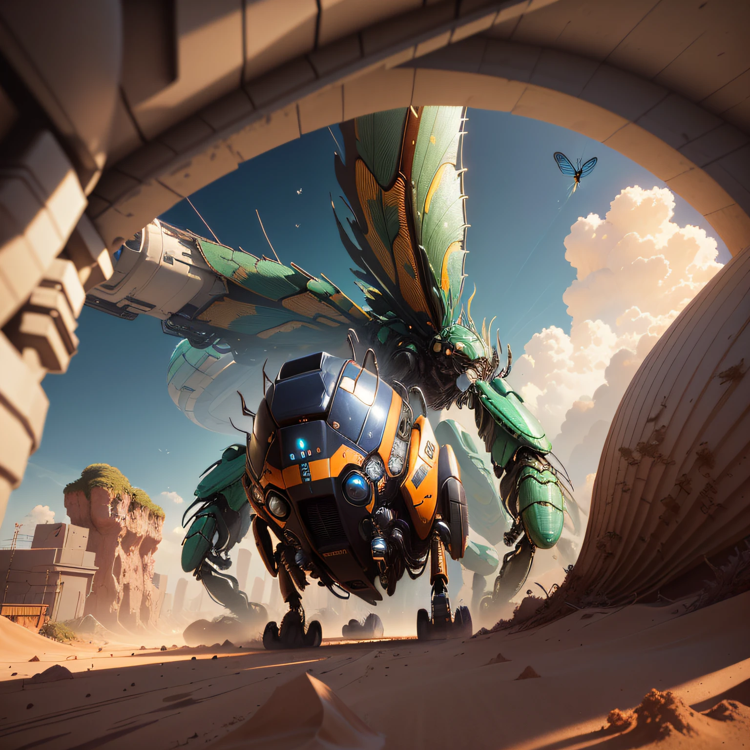 there is a bug that is standing in the dirt, 3 d render beeple, 3 d epic illustrations, beeple and jean giraud, ultra realistic 3d illustration, rolands zilvinskis 3d render art, cinematic matte illustration, beeple. octane render, surreal concept art, beeple and tim hildebrandt
