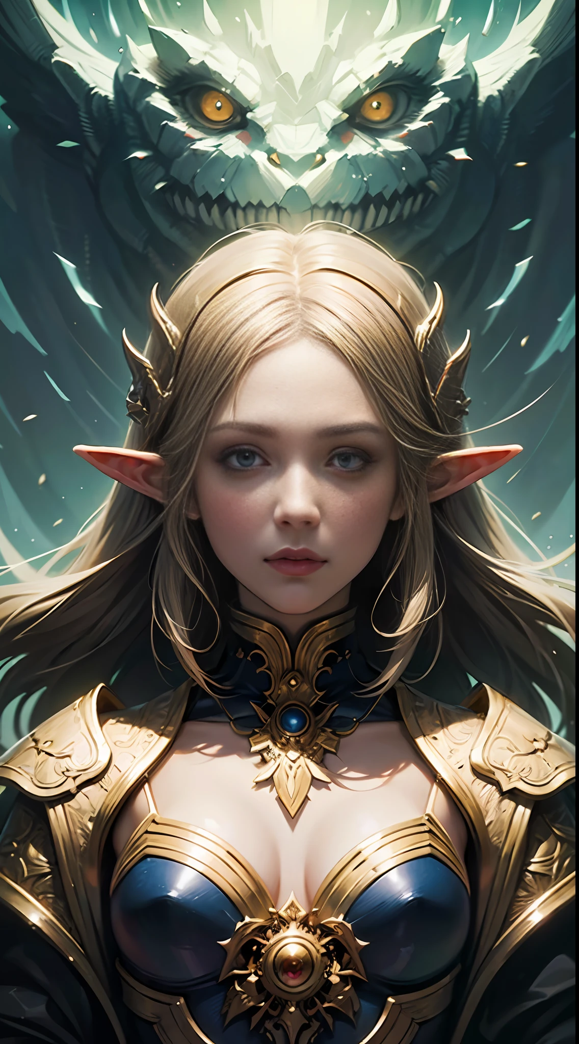 symmetry!!! portrait of an elf, fantasy, complex, with a great figure, highly detailed, dynamic lighting, digital art, digital painting, artstation, wlop, clear focus, illustration, works by artgerm, greg rutkowski and alphonse mucha, 8 k