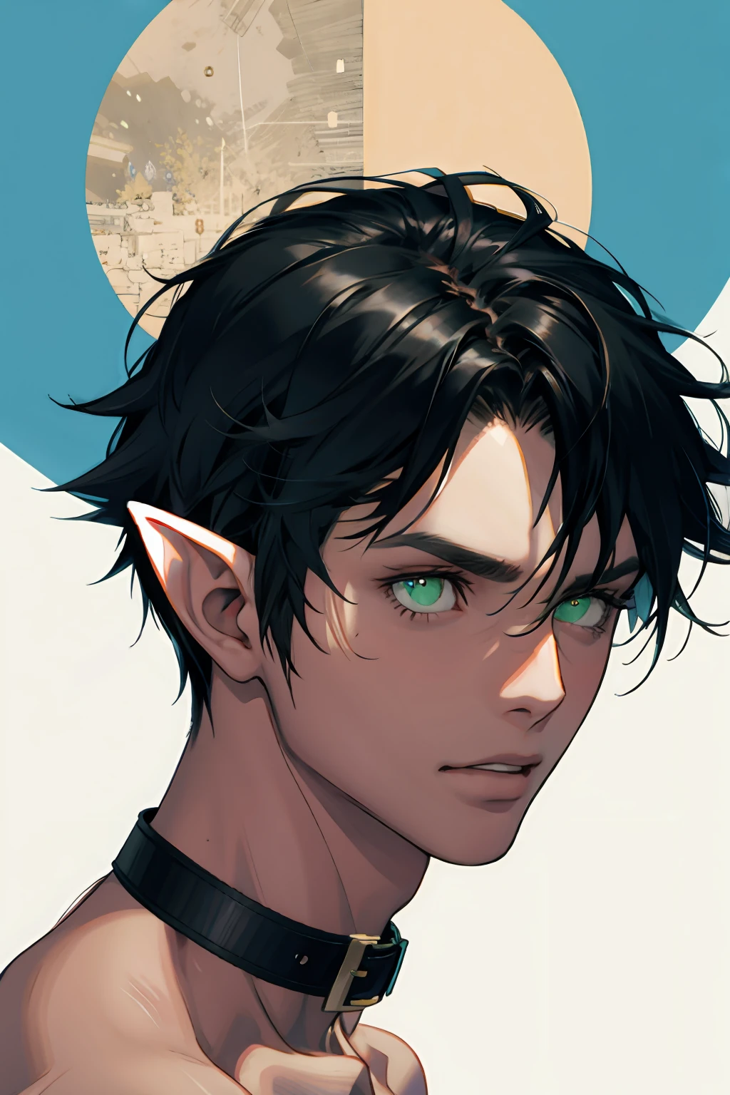shaggy black hair