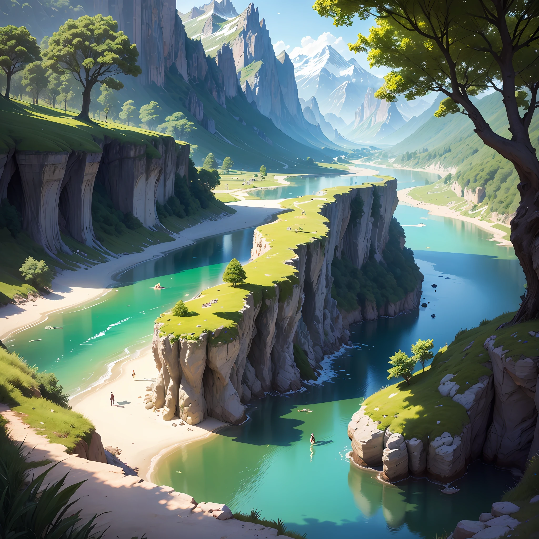 In an enchanting world, where nature is lush and the sun shines brightly, we accompany a group of excited friends on an exciting journey during a beautiful day. The story takes place in an idyllic town surrounded by majestic mountains, verdant fields and a crystal clear river. --auto