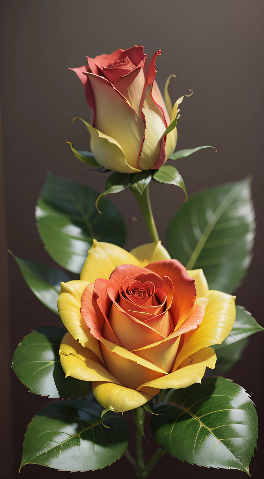 yellow rose, dark background