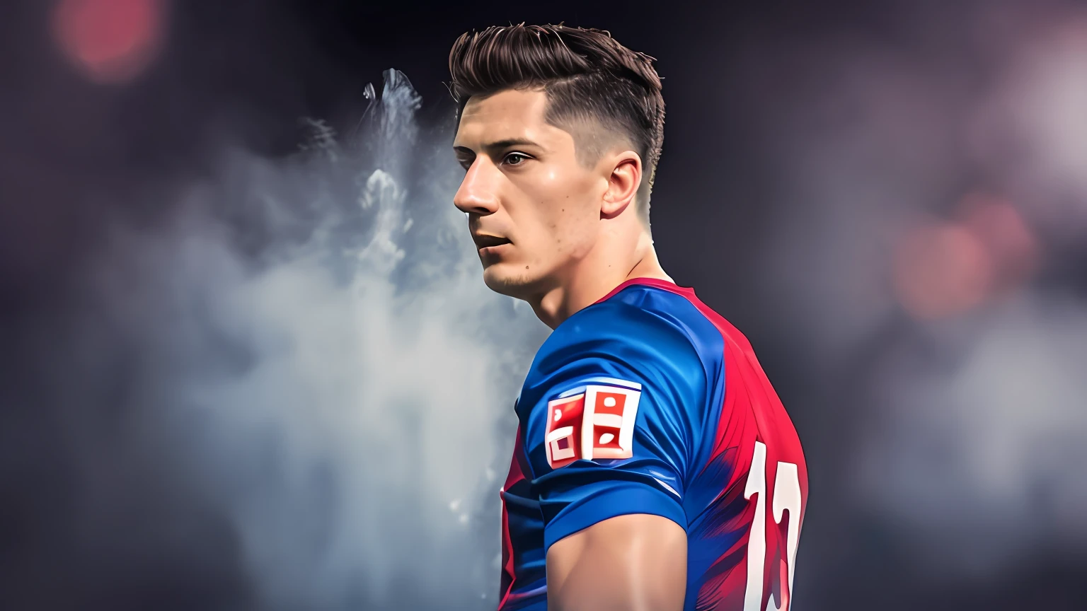 Football player with blue and red shirt Looks, Lewandowski, Darius Zawadzki, , Thiago Lehmann, Jose Ladronn, Sascha Schneider, Sport, Sunday, Tomas Sanchez, Congratulations, Hollósy Simon, Exclusive, by Hans Werner Schmidt, 🚿🗝📝 Anton Semonov CREATE ULTRA-REALISTIC BACKGROUND IMAGE