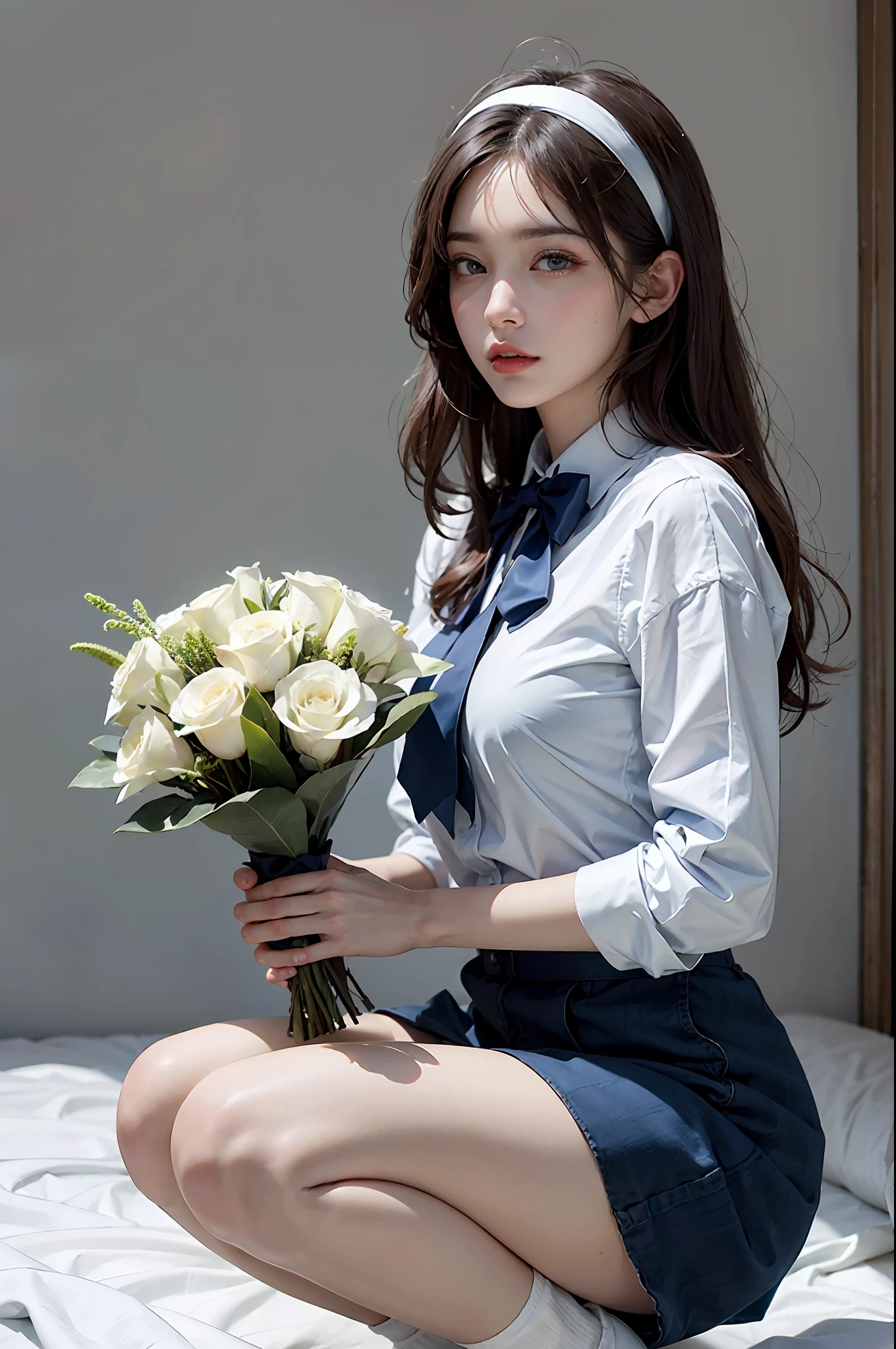 (realisitic、Photorealsitic:1.4), (8K、Raw photography、top-quality、​masterpiece:1.2)、cute little、ultra-detailliert、Heart-shaped pupil、physically-based renderingt、超A high resolution、Look at viewers、Photorealistic、Realistic、Solo, Photorealistic、top-quality、extra detailed face、extremely detailed eye and face、beatiful detailed eyes、 Adult woman in Lolita style posing for photo, Erotic look, Full body!!, angelic pretty, A dark-haired、pale-blue、Erotic Poses, white  panties, White ruffled socks, (Standing Pose), Background of the majestic temple