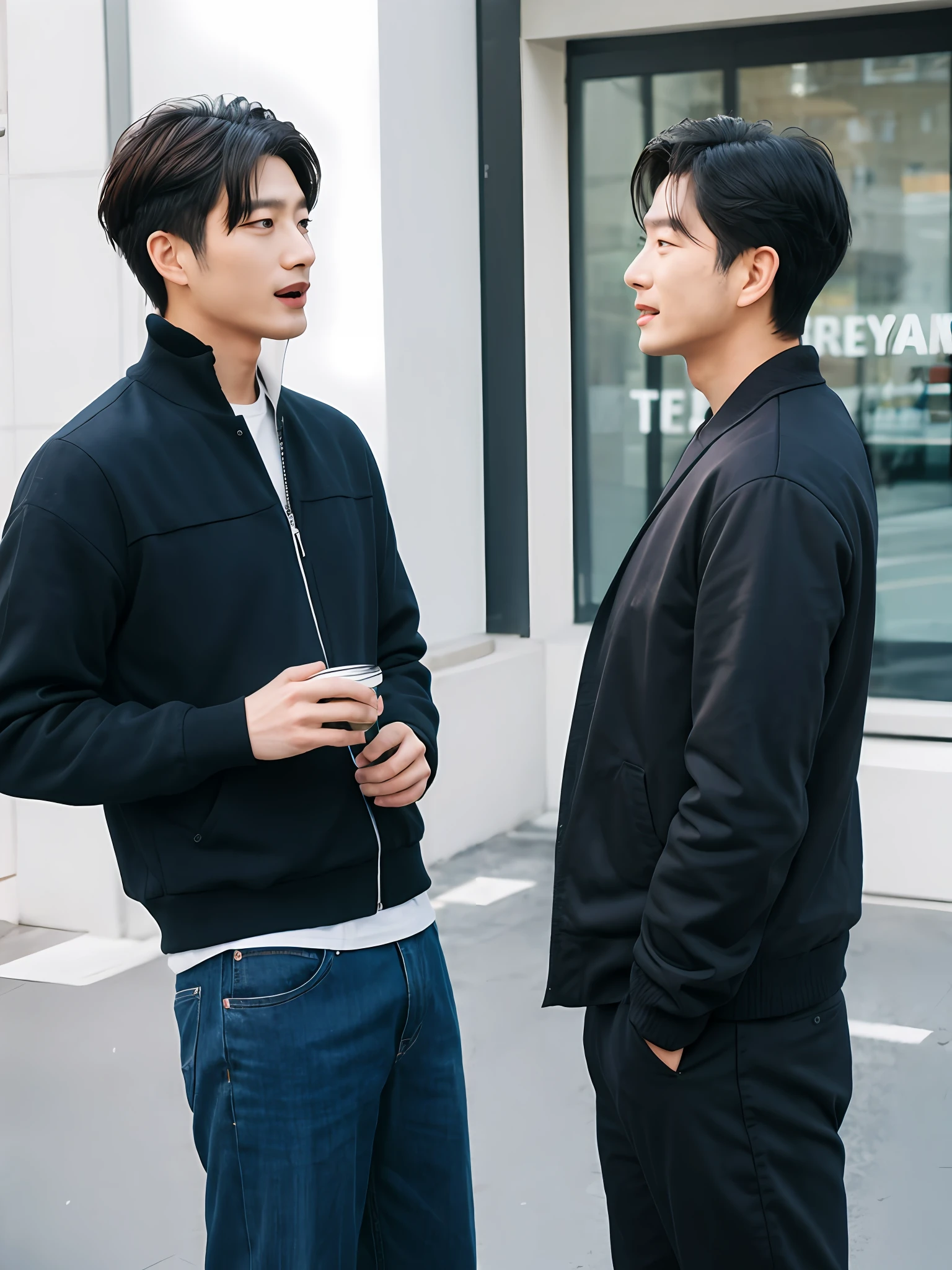 A man talking to another man