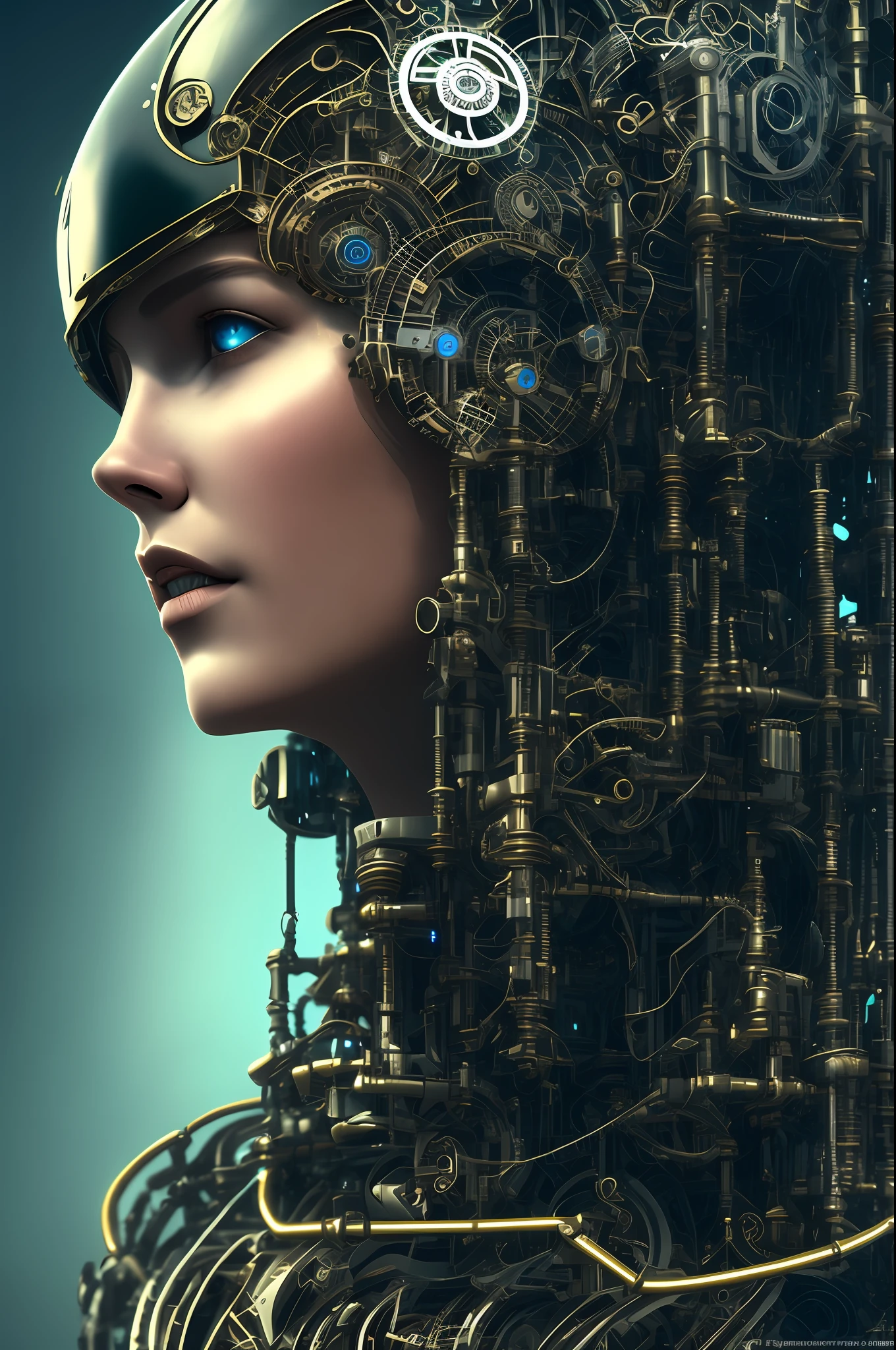 full body cyborg| full-length portrait| detailed face| symmetric| steampunk| cyberpunk| cyborg| intricate detailed| to scale| hyperrealistic| cinematic lighting| digital art| concept art| mdjrny-v4 style