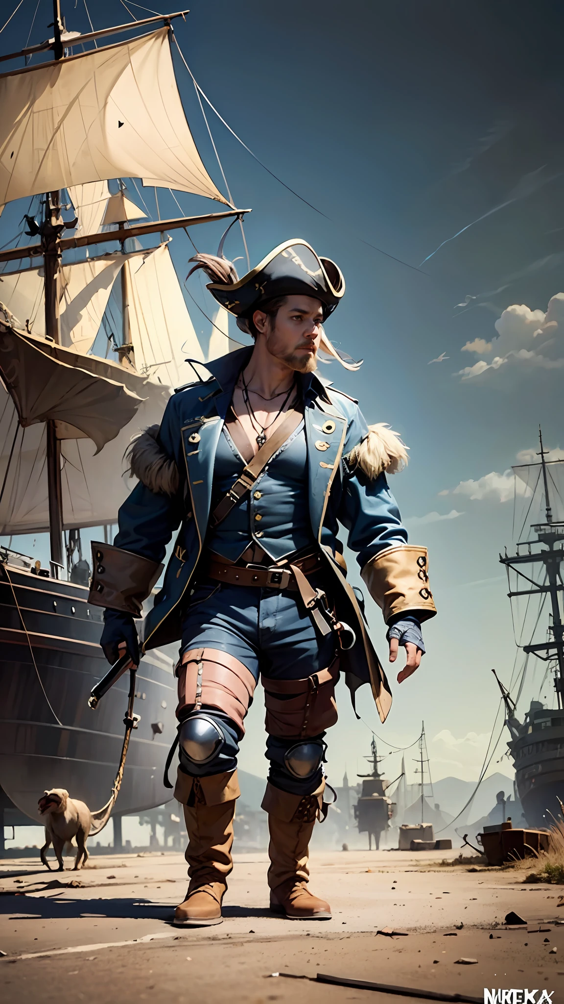 Pirate Gang, Caricature, Full Body Pose, Anthropomorphic, Looney Tunes/Pixar Art Style Ship Crew, Extraordinary, Photorealism, Cinematic Lighting, Edge Lighting, Big Budget VFX, ilm, weta digital, imax quality VFX, 16k, Octane Renderer , photorealism, amazing clarity, beautiful, gloomy --auto --s2