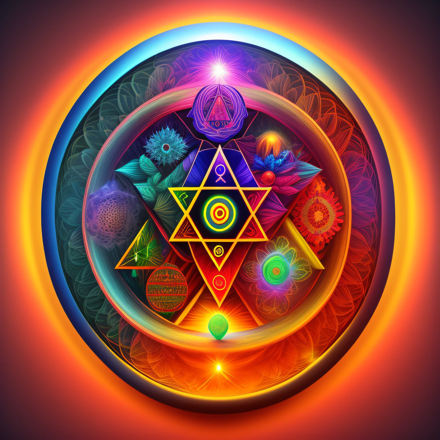 7 chakras, aura, connection, art, surrealist, 3d, 4k --auto