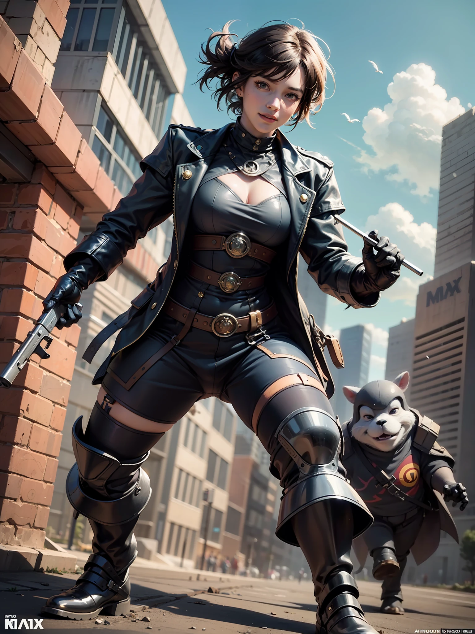 1800s, Gentlemen and Ladies, Smiling, Full Body Pose, Anthropomorphic, Armed Gang, Looney Tunes/Pixar Style, Extraordinary, Photorealistic, Cinematic Lighting, Frame Lighting, Big Budget VFX, ilm, weta digital, imax Quality VFX, 16k , Octane Renderer, photorealism, beautiful, gloomy --auto --s2
