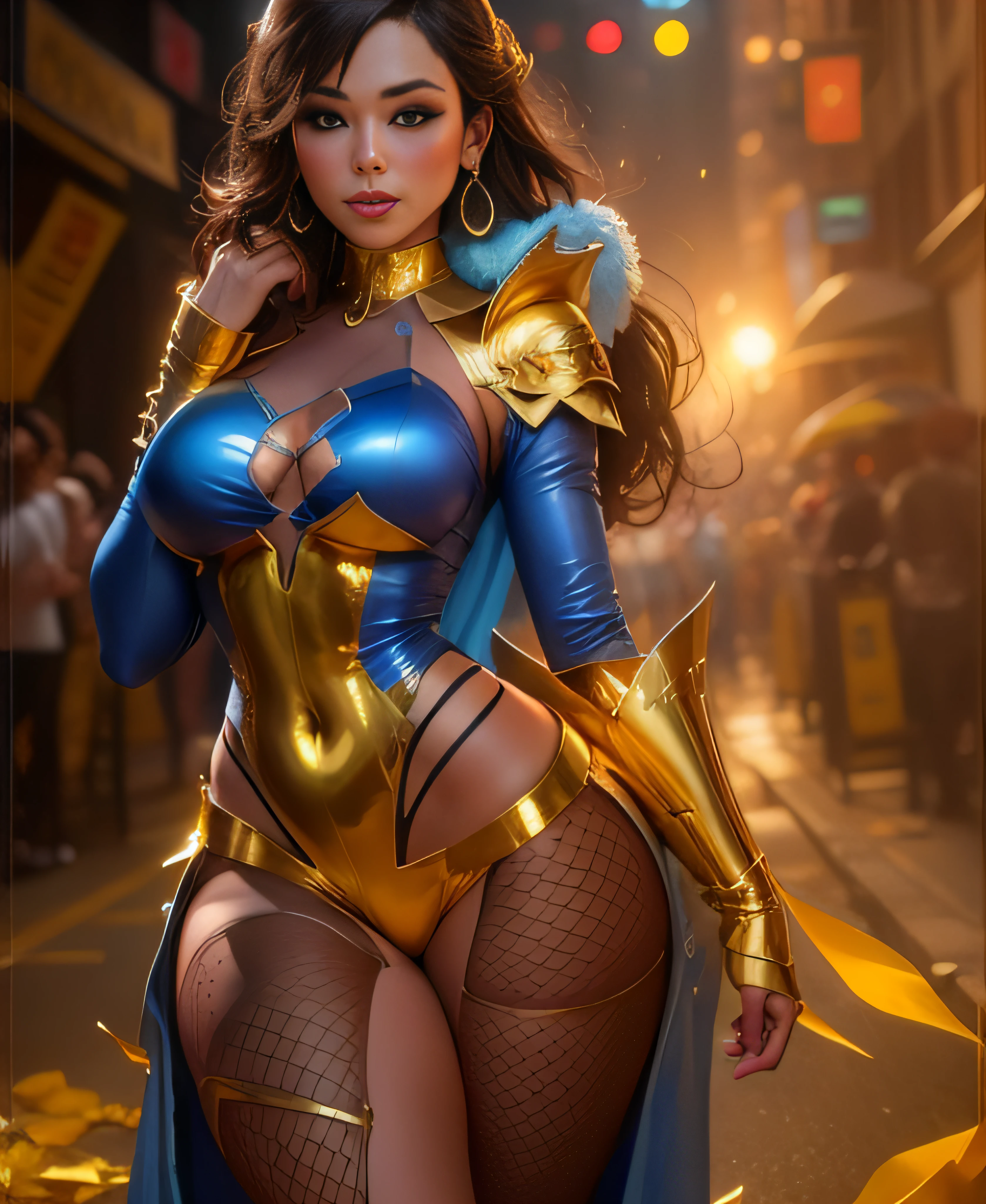 a close up of a woman in a blue and gold costume, ig model | artgerm, extremely detailed artgerm, wlop and artgerm, artstation masterpiece, wlop | artgerm, wlop glossy skin, deviantart artstation cgscosiety, wlop and rossdraws, style artgerm, aly fell and artgerm