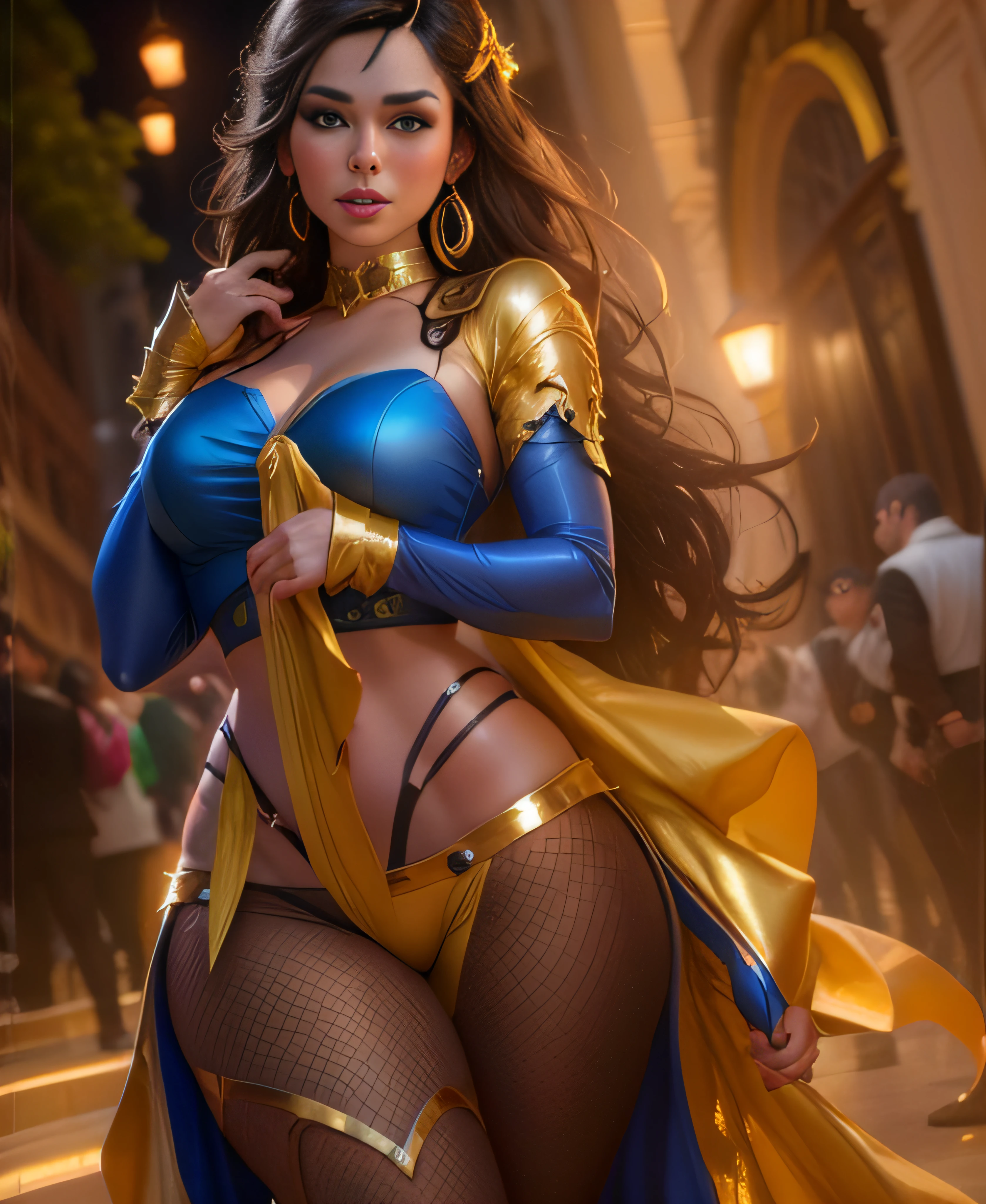 a close up of a woman in a blue and gold costume, ig model | artgerm, extremely detailed artgerm, wlop and artgerm, artstation masterpiece, wlop | artgerm, wlop glossy skin, deviantart artstation cgscosiety, wlop and rossdraws, style artgerm, aly fell and artgerm