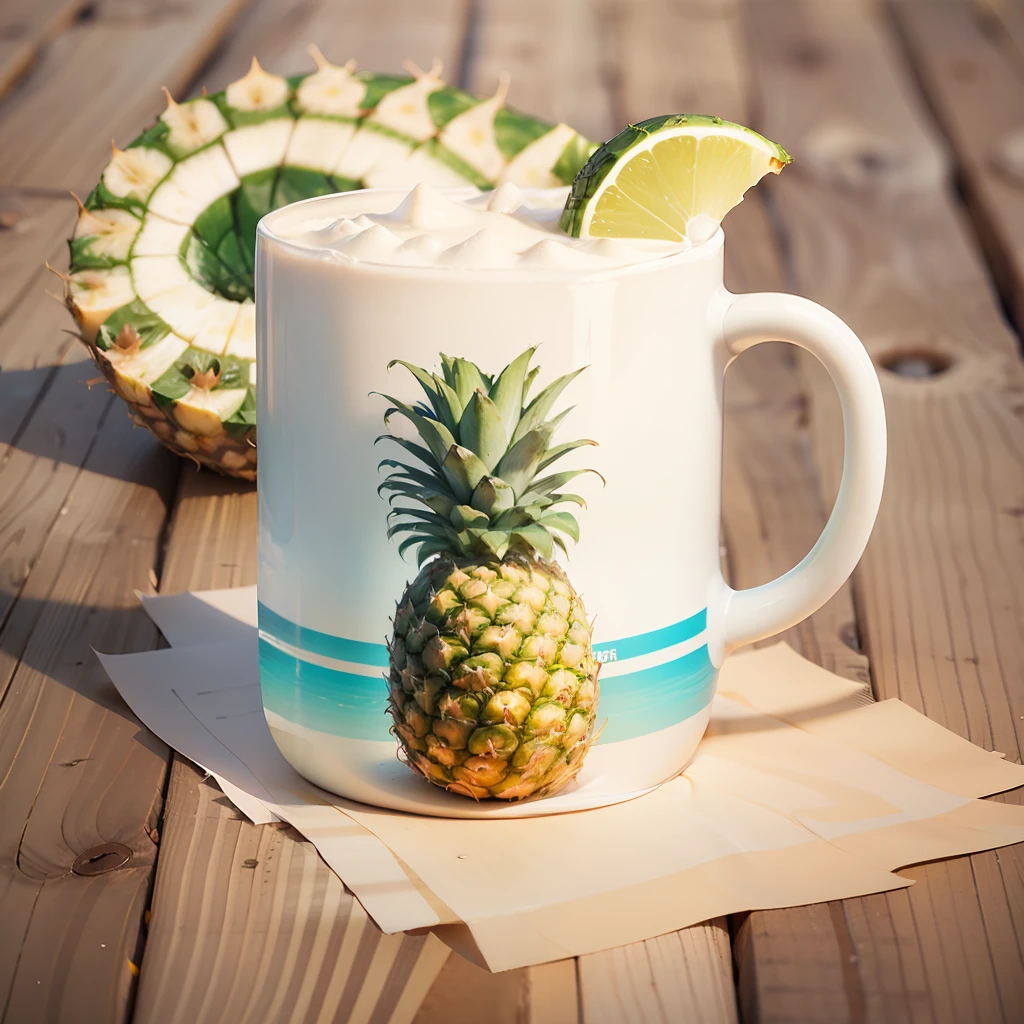 beach, pineapple, club, logo, white background --auto --s2