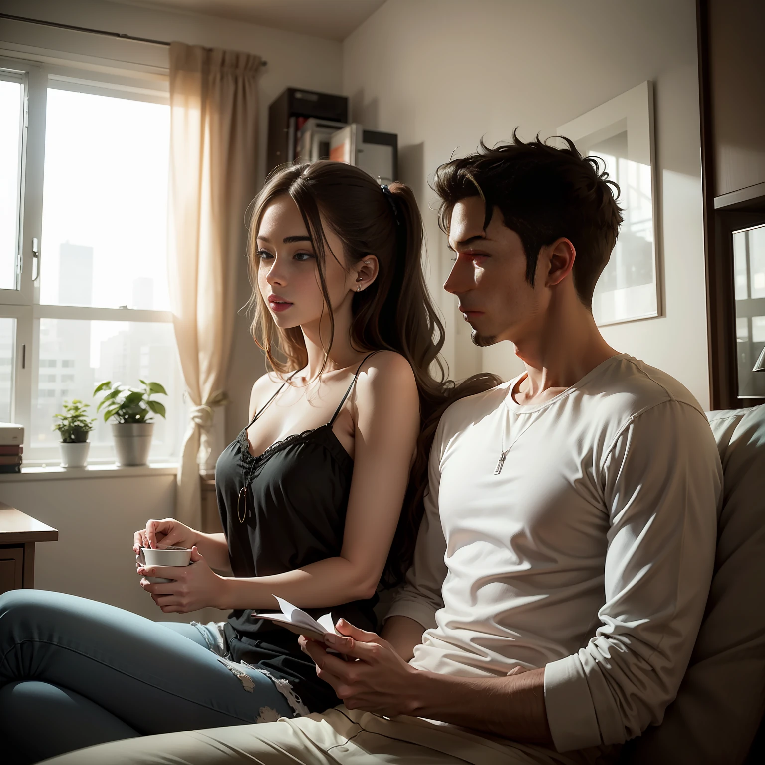 Couple inside the apartment