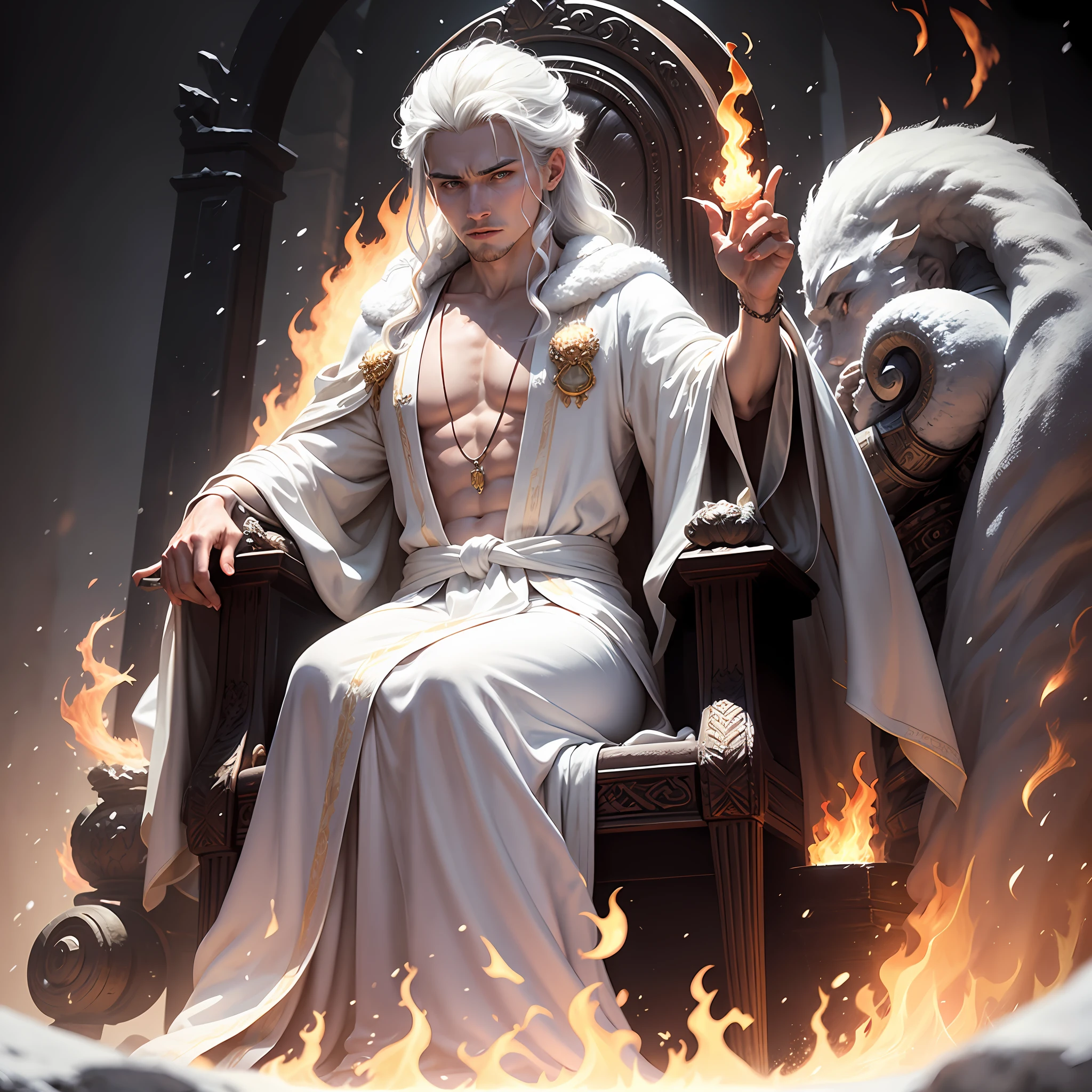 some thrones, and an Ancient of days sat down; his garment was white as snow, and the hair of his head as pure wool; his throne was of flames of fire, and his wheels a burning fire." This poetic description depicts God as an Ancient of days in white robes, hair as white as wool, and a throne on fire with fire. --auto