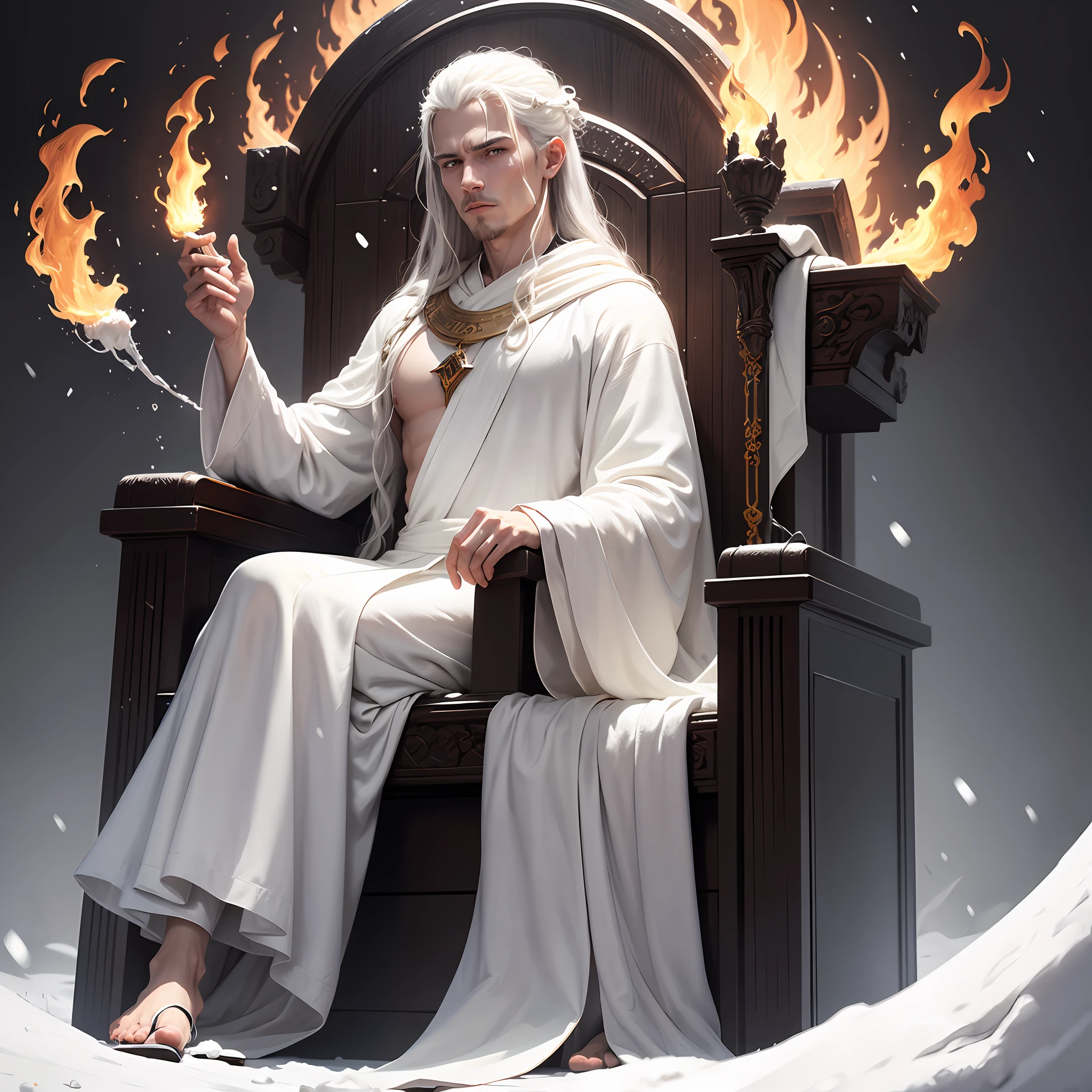 some thrones, and an Ancient of days sat down; his garment was white as snow, and the hair of his head as pure wool; his throne was of flames of fire, and his wheels a burning fire." This poetic description depicts God as an Ancient of days in white robes, hair as white as wool, and a throne on fire with fire. --auto