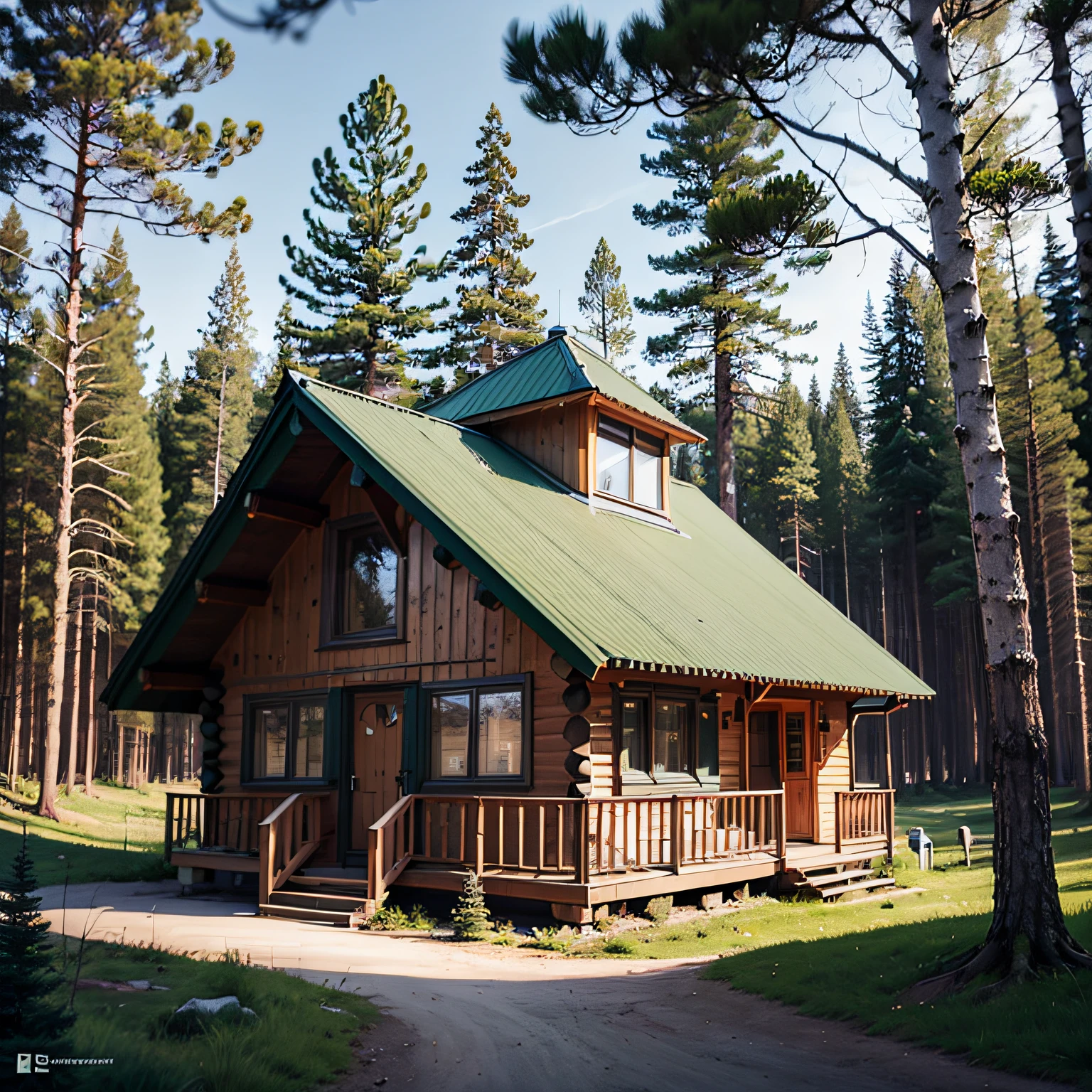 A beautiful cabin with Nordic architecture in the middle of the forest --auto