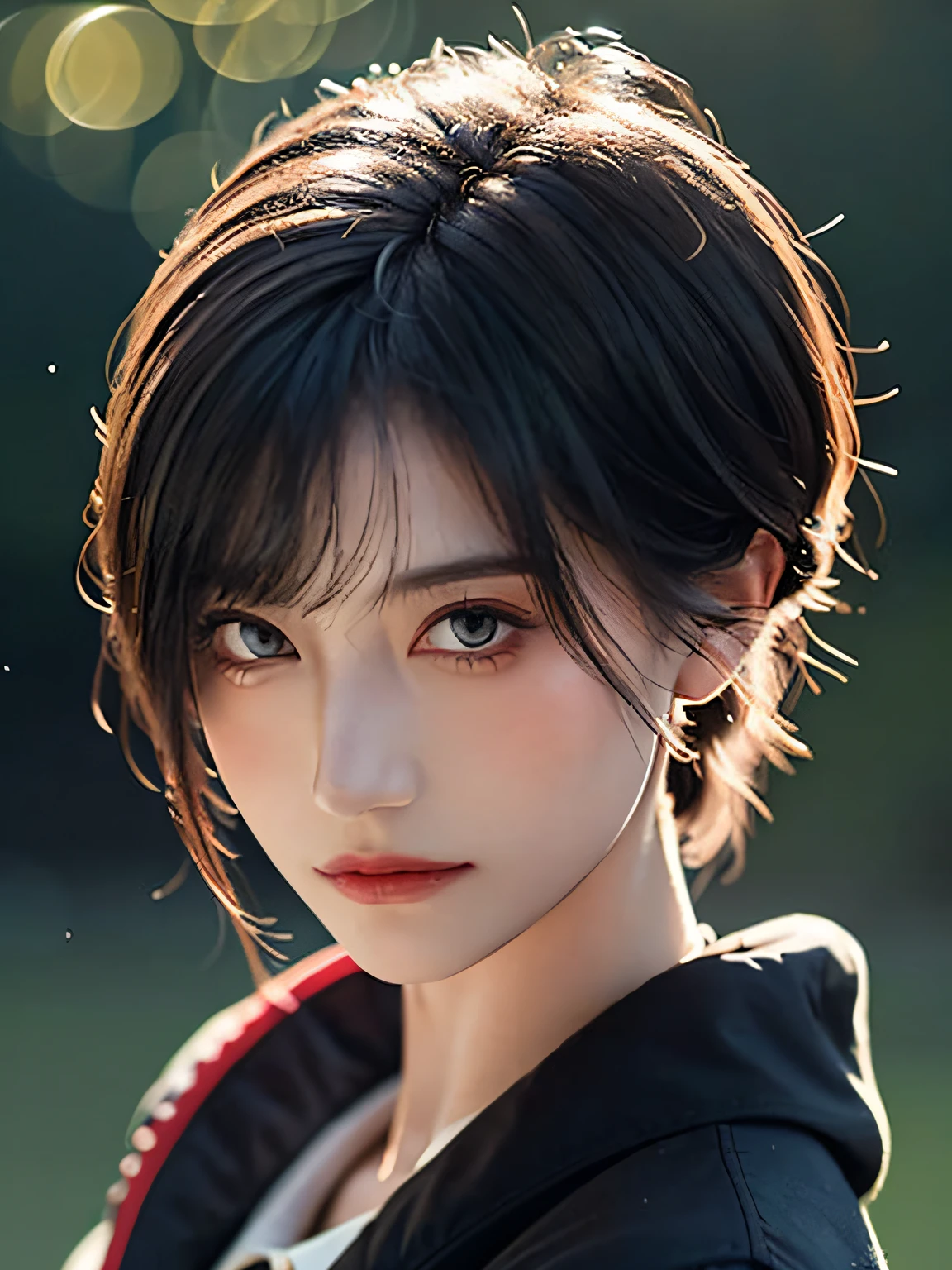 Best quality, masterpiece, ultra high res, (photorealistic:1.4), raw photo, 1girl, offshoulder, in the dark, deep shadow, low key, cold light