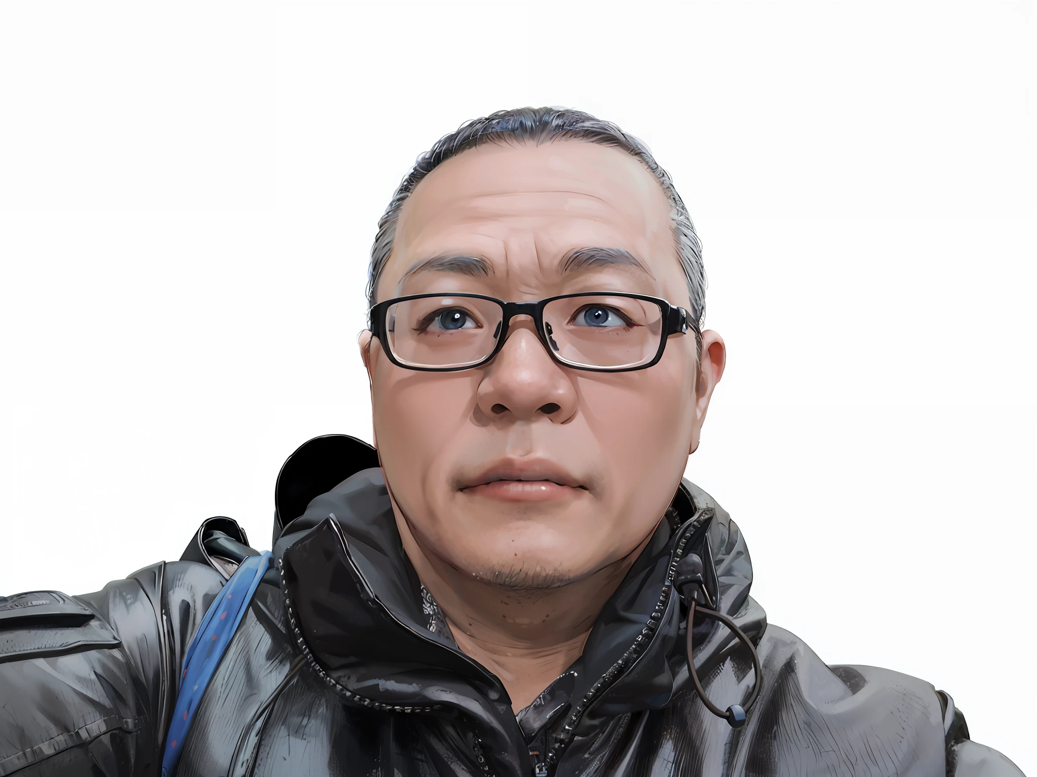 (Masterpiece), (Best Quality: 1.0), (Ultra High Resolution: 1.0), Detailed Illustration, 8K, 1Boy, Anime Boy, Chubby, Fat, Blue Suit Wearing, Smile, Detailed Face, Asian Face, Japanese, Oriental Face, Perfect Face, Anime Eyes, Detailed Eyes, Black Frame Glasses, Black Eyes, Glare, Detailed Hair, Short Black Hair, Hair Highlights, Very Detailed, Anime Style, Soft Light