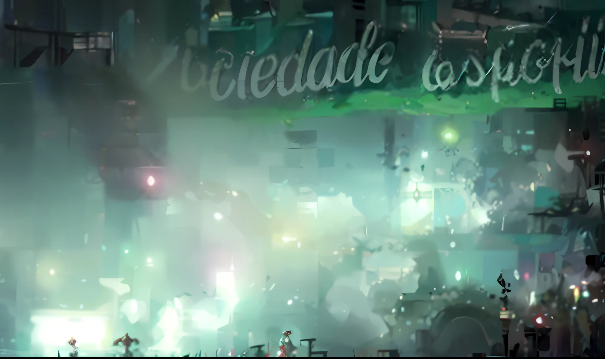 Green and white fireworks are lit in the air as people watch, hosada, muy set, archimboldo!, !!!!!!!!!!!!!!!!!!!!!!!!!, flares, beautiful!!!!!!!!!!, muy gifted, godes, enchanted valley, 2995599206, happy!, edu souza, goddesses, fantasy!, no stipe,8k,realistic