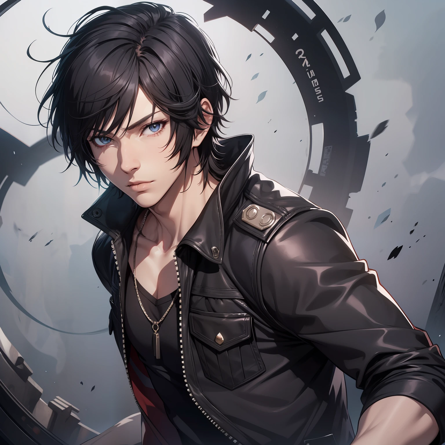 noctis, final fantasy 15, anime, black hair, dark clothes, male character