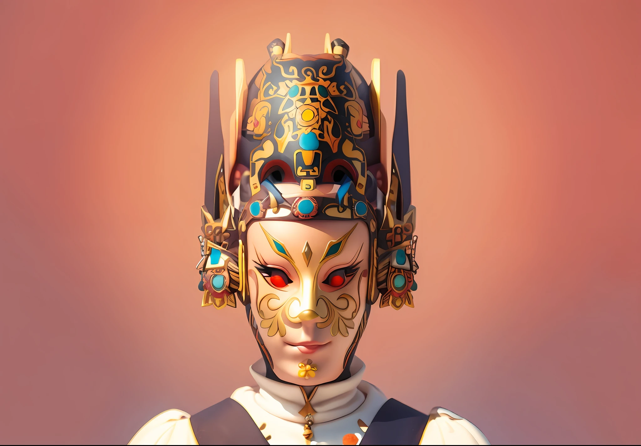 (Digital painting), (best quality), masks, cultural style