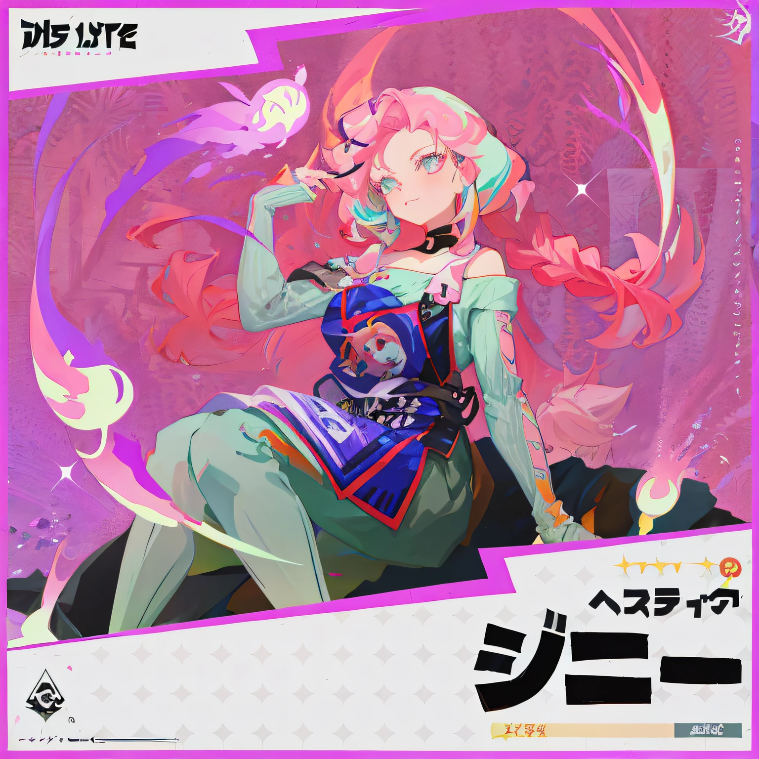 a cartoon picture of a woman with pink hair and a blue dress, official artwork, anime moe artstyle, style of duelyst, arcane art style, kda, no type, official character art, anime style artwork, demon slayer artstyle, official character illustration, stylized anime, official art, anime artstyle, fantastic artstyle