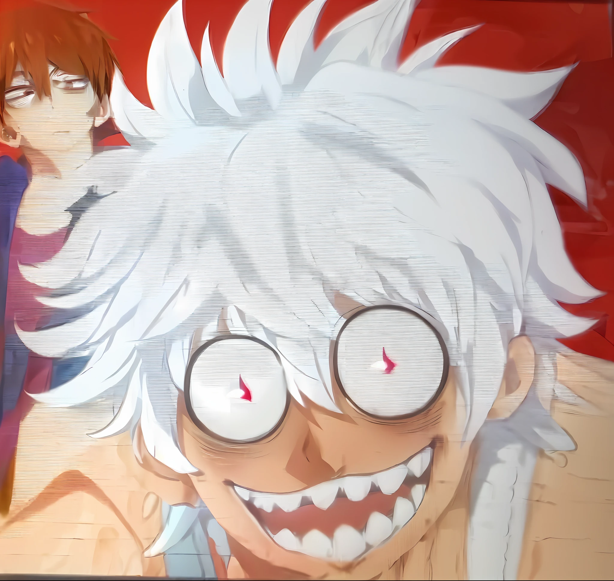 StazChar, 1boy, red eye, bishounen, ultra-detailed, shou hair, shou hair, masterpiece, long white pants, white hair, boy 20 years, StazChar HD, broad chest,