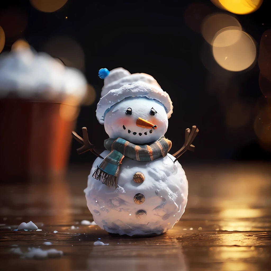 3D snowman, with happy face, (mess-house: 0.8), (masterpiece: 1.2) (Realistic: 1.2) (Bokeh) (Best quality) (Detailed Skin: 1.3) (Intricate Details) (8K) (Detail Eyes) (Sharp Focus), (Happy) --auto