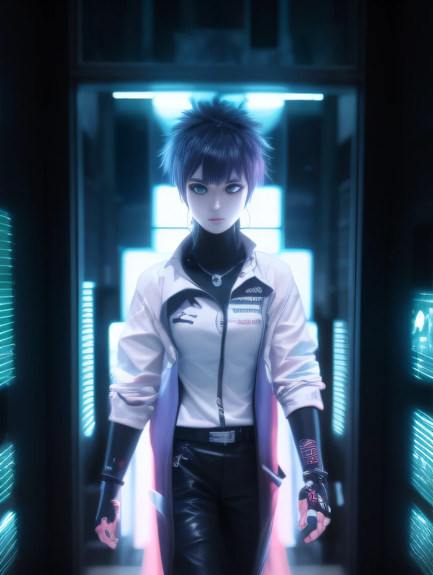 a close up of a person in a suit and tie standing in a room, digital cyberpunk anime art, badass anime 8 k, anime cyberpunk, digital cyberpunk - anime art, modern cyberpunk anime, anime cyberpunk art, digital cyberpunk anime!!, anime styled 3d, in cyber punk 2077, anime concept hdr anime macmanus, anime style 4 k