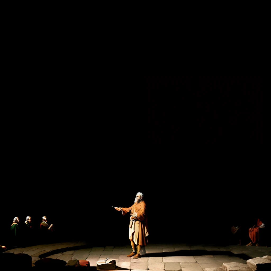 Diogenes debating with Plato