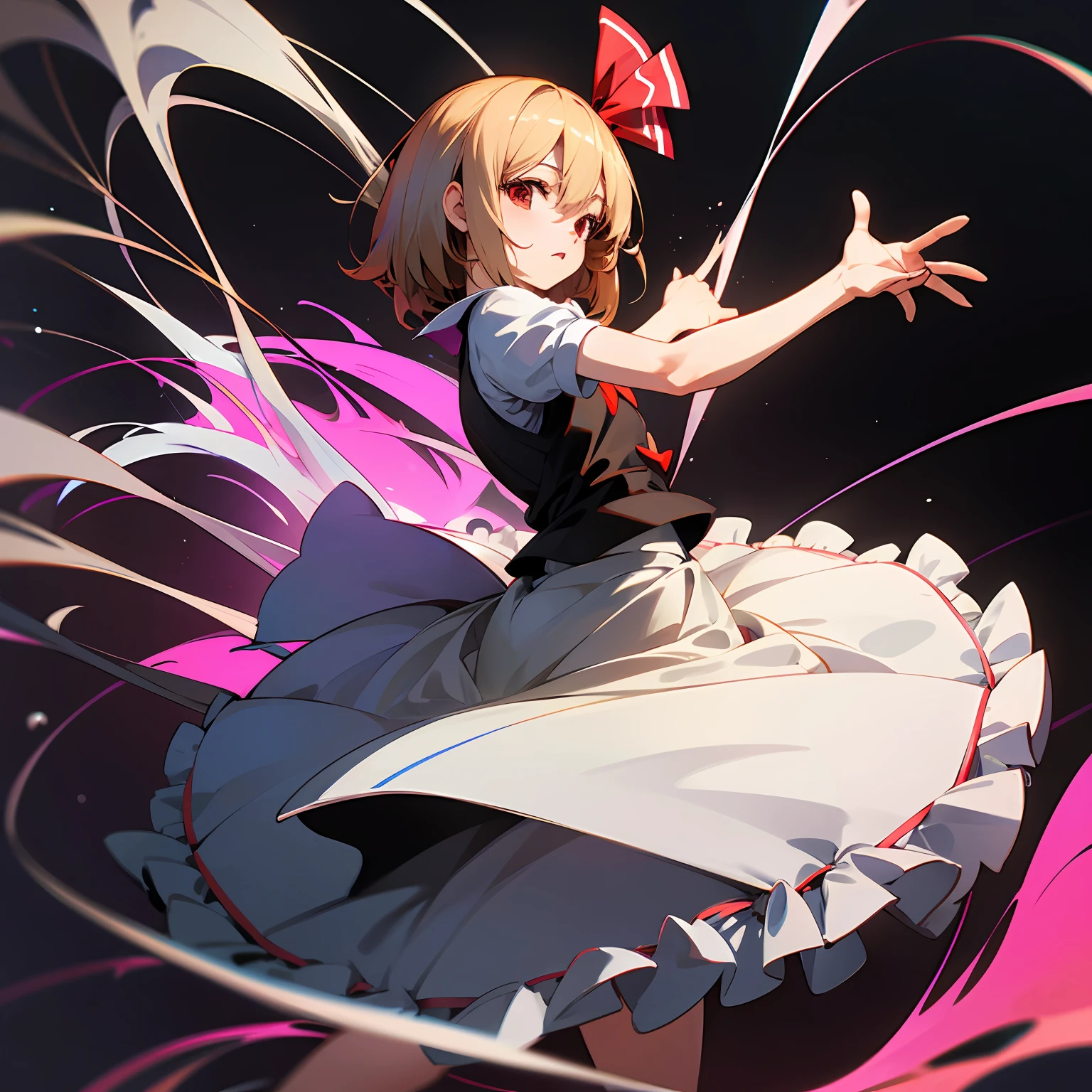 Rumia anime character in Touhou Project, ultra realistic anime design with original outfit only one character in pose for social network profile picture --auto