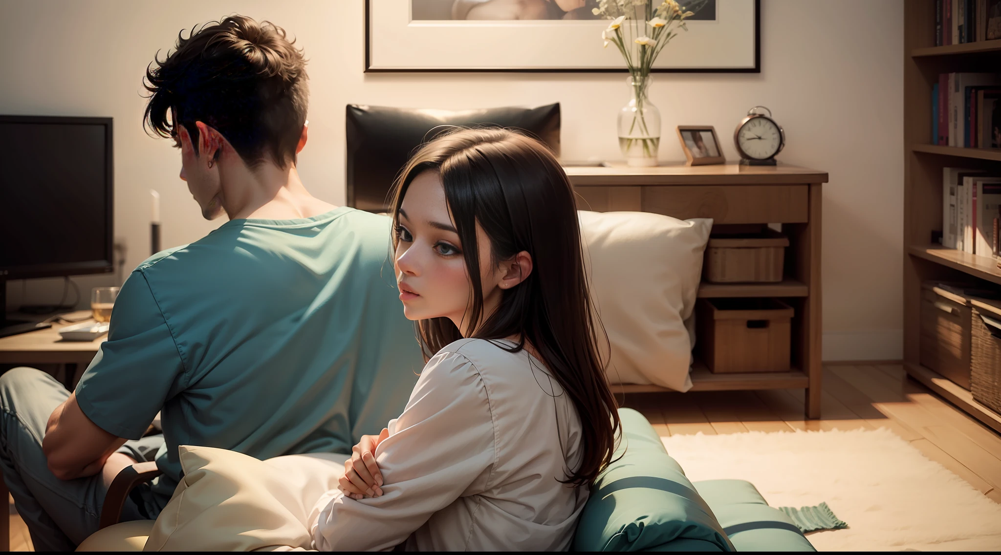 Couple watching tv