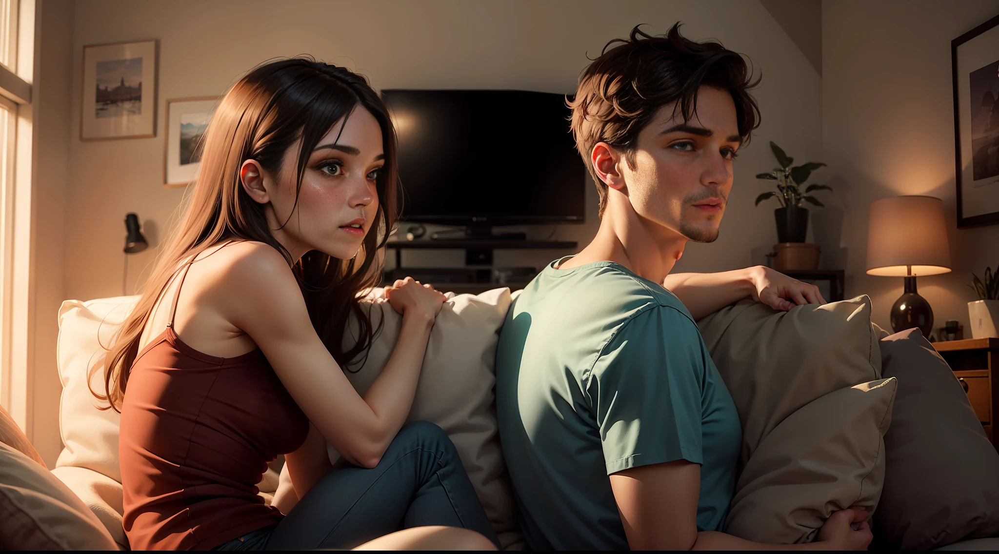 Couple watching tv