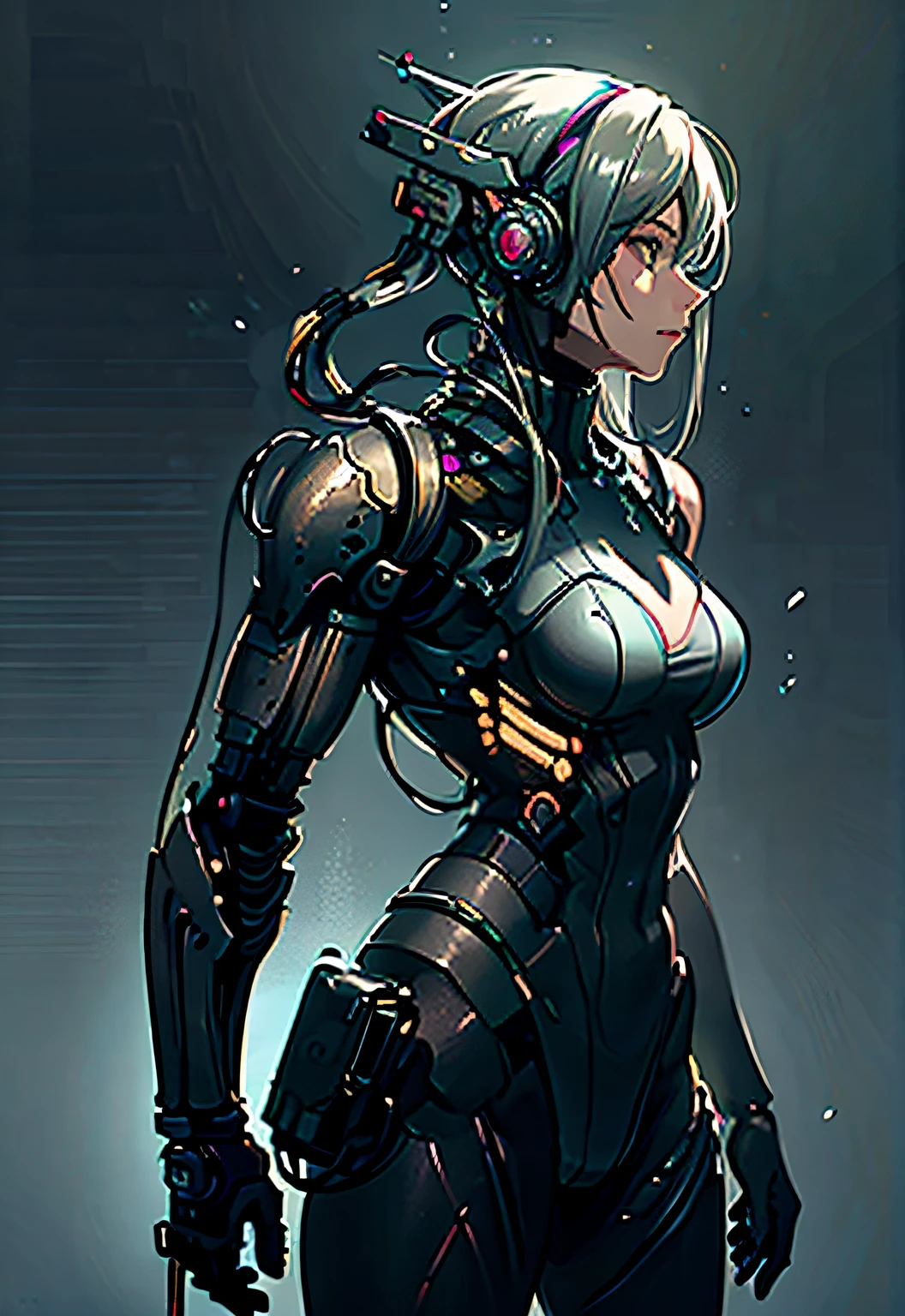 (Book cover) (masterpiece), (highest quality), (official art, highly detailed CG Unity 8k wallpaper), (very detailed), attractive profile picture, cyborg, ninja, lazy, antisocial, meme