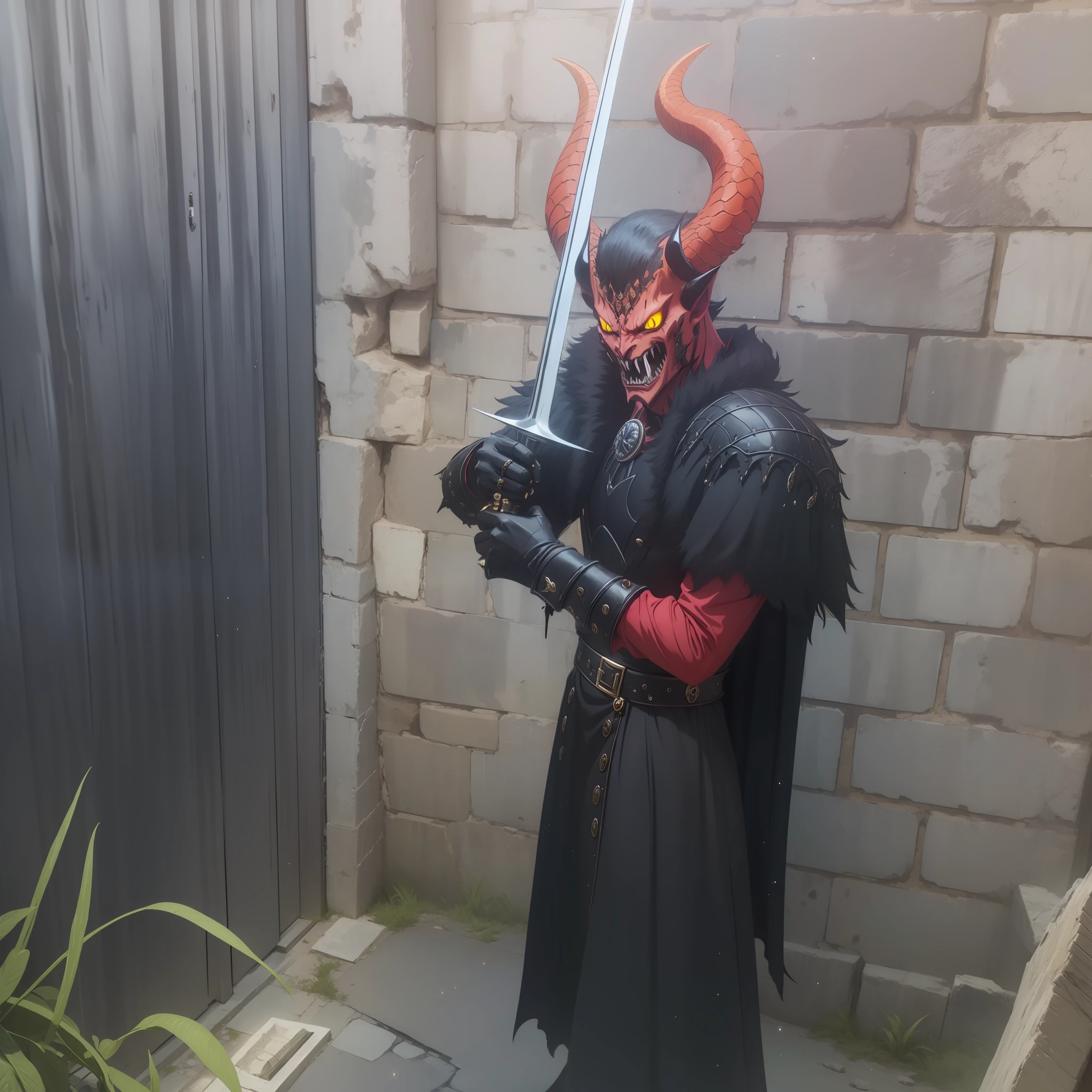 Demon Black Knight, Castle at Night, Gothic Realistic ,4k, , Yellow Eyes