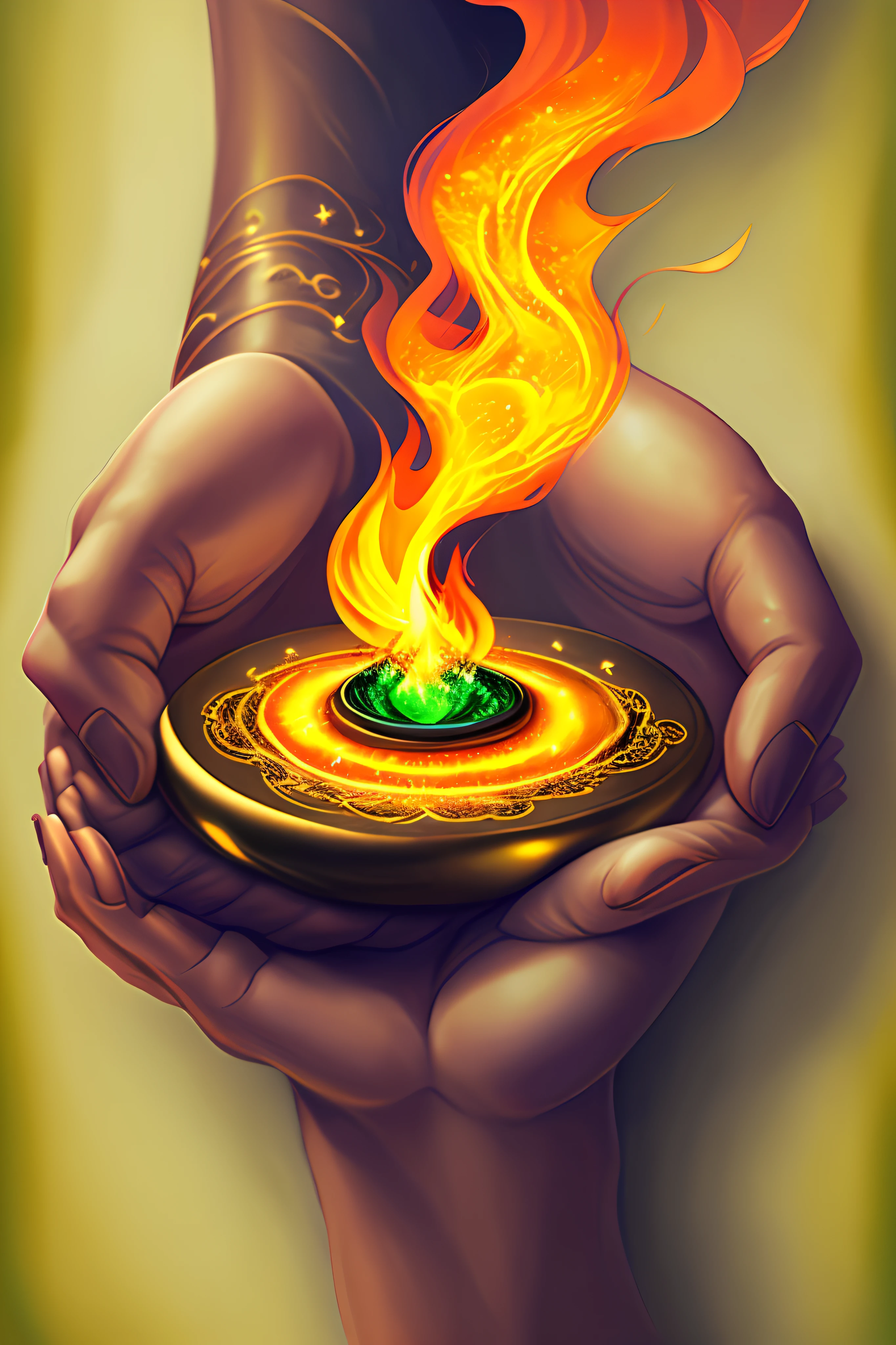 energy, reiki flow, gold, green, hands, fire, --auto