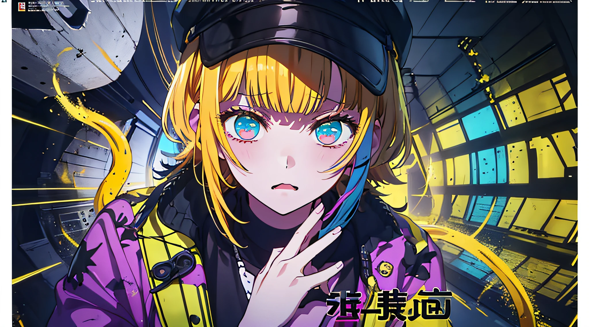 (((dramatic))), (((gritty))), (((intense)))) The movie poster features as the central character. She is shy in the center of the poster, wearing idol outfit, and a determined expression on her face. The background is dark and gritty, with a feeling of drunkenness. The text is bold and eye-catching, with catchy slogans that add to the overall drama and excitement. The color palette is dominated by dark colors, dotted with bright colors, giving the poster a dynamic and visual impact, tachi-e (magazine:1.3), (cover-style:1.3), fashionable, vibrant, outfit, posing, front, colorful, dynamic, background, element, confident, expressive, holding, statement, attachment, majestic, coiled, around, touch, scene, text, cover, bold, eye-catching, title, fashion, font, catchy, title, bigger, eye-catching, modern, trendy, focused, stylish, 1 girl