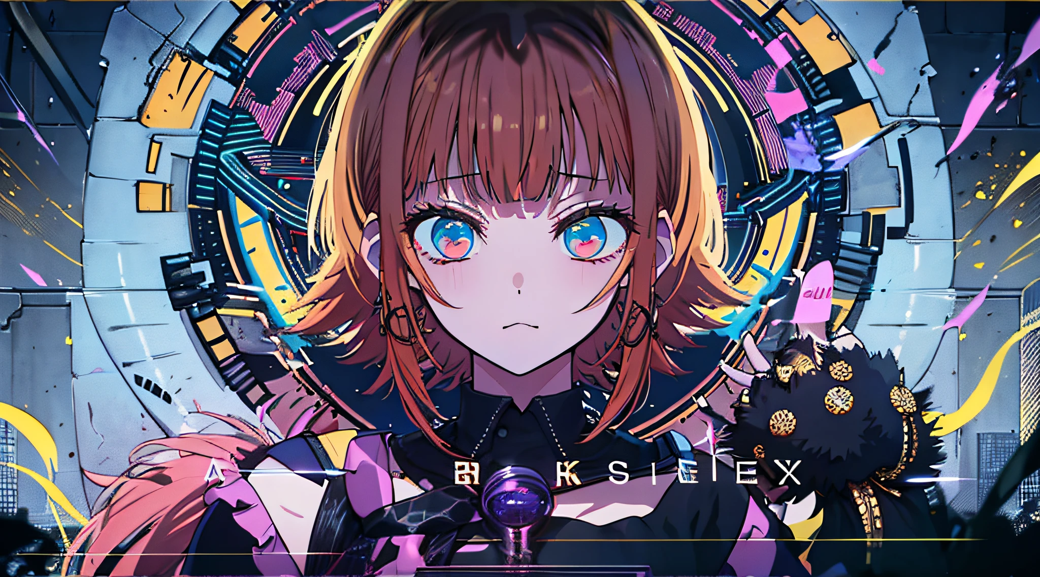 (((dramatic))), (((gritty))), (((intense)))) The movie poster features as the central character. She is shy in the center of the poster, wearing idol outfit, and a determined expression on her face. The background is dark and gritty, with a feeling of drunkenness. The text is bold and eye-catching, with catchy slogans that add to the overall drama and excitement. The color palette is dominated by dark colors, dotted with bright colors, giving the poster a dynamic and visual impact, tachi-e (magazine:1.3), (cover-style:1.3), fashionable, vibrant, outfit, posing, front, colorful, dynamic, background, element, confident, expressive, holding, statement, attachment, majestic, coiled, around, touch, scene, text, cover, bold, eye-catching, title, fashion, font, catchy, title, bigger, eye-catching, modern, trendy, focused, stylish, 1 girl