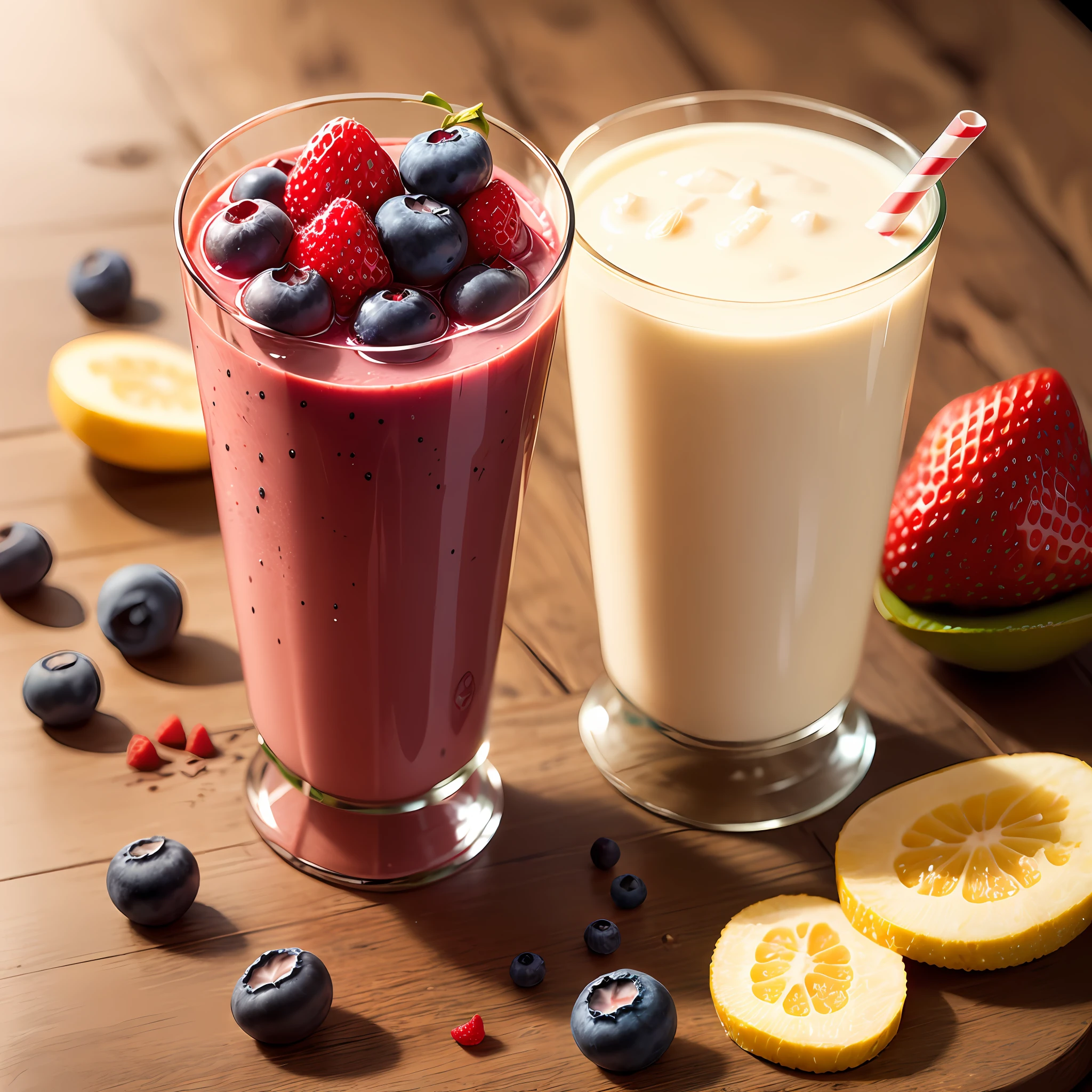 Red Fruit Smoothie:
Makings:
1 cup frozen berries (strawberries, blueberries, raspberries)
1 ripe banana
1/2 cup plain yogurt
1/2 cup almond milk (or milk of your choice)
1 tablespoon honey or sweetener to taste (optional)
Ice cubes --auto