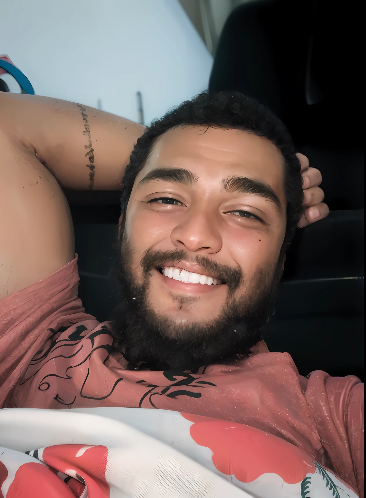 smiling man with beard and black shirt in a room, riyahd cassiem, icaro carvalho, caio santos, david rios ferreira, headshot profile picture, with no beard, mohamed reda, with a small beard, profile picture 1024px, brown skin man with a giant grin, without beard, mohamed chahin, small beard