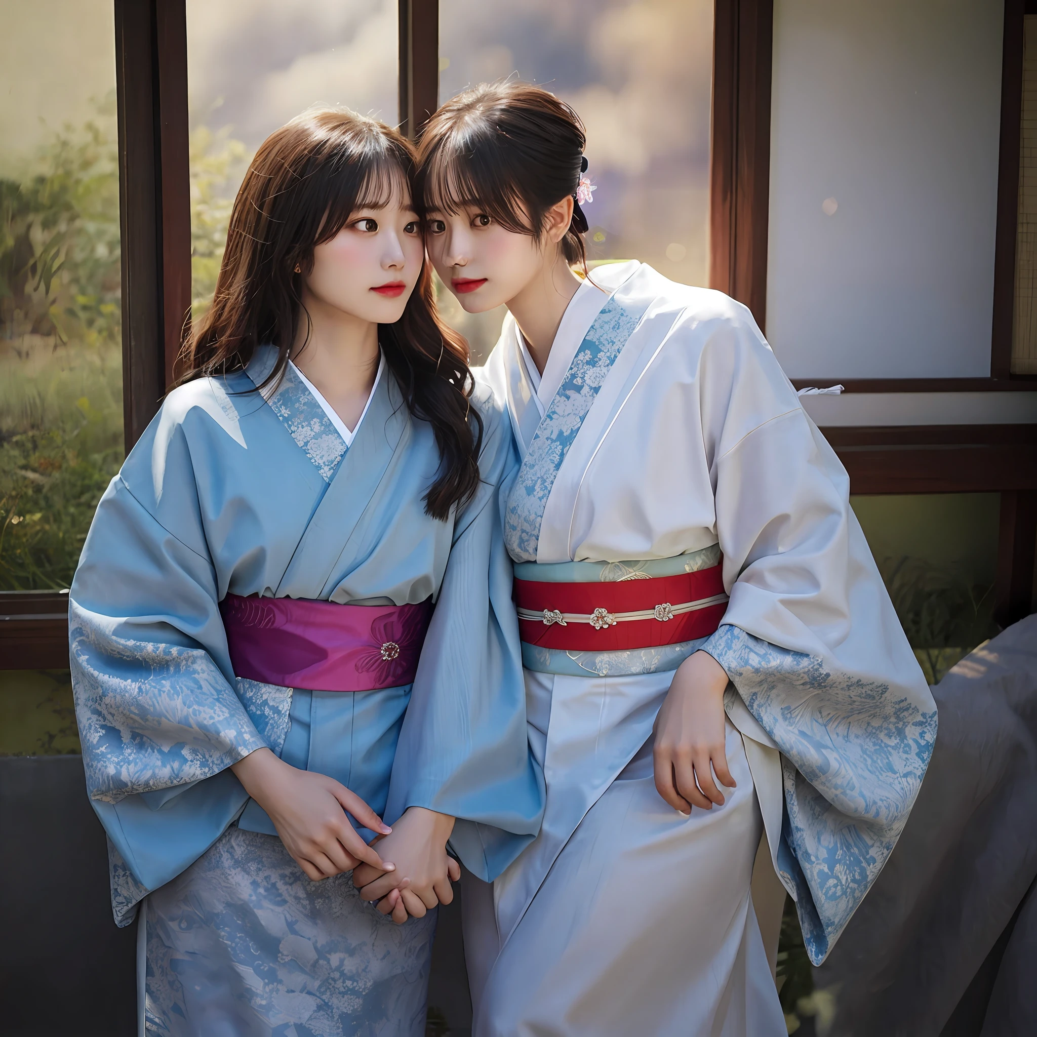 Two people are staring at each other, each other's gaze is looking at the other, feverish, passionate gaze, seductive gaze