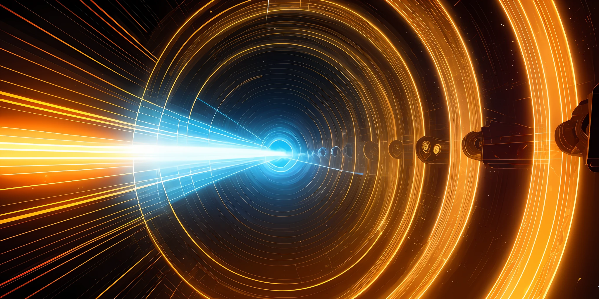 2
a close up of a tunnel with a light at the end, digital art by Wayne England, shutterstock, futurism, hyperspace, in the field of inner hyperspace, entering a quantum wormhole, blue rays of light, blue rays from tv, teleportation, magical glowing time portal, opening a shining portal, star - gate of futurisma, futuristic lasers tracing --auto