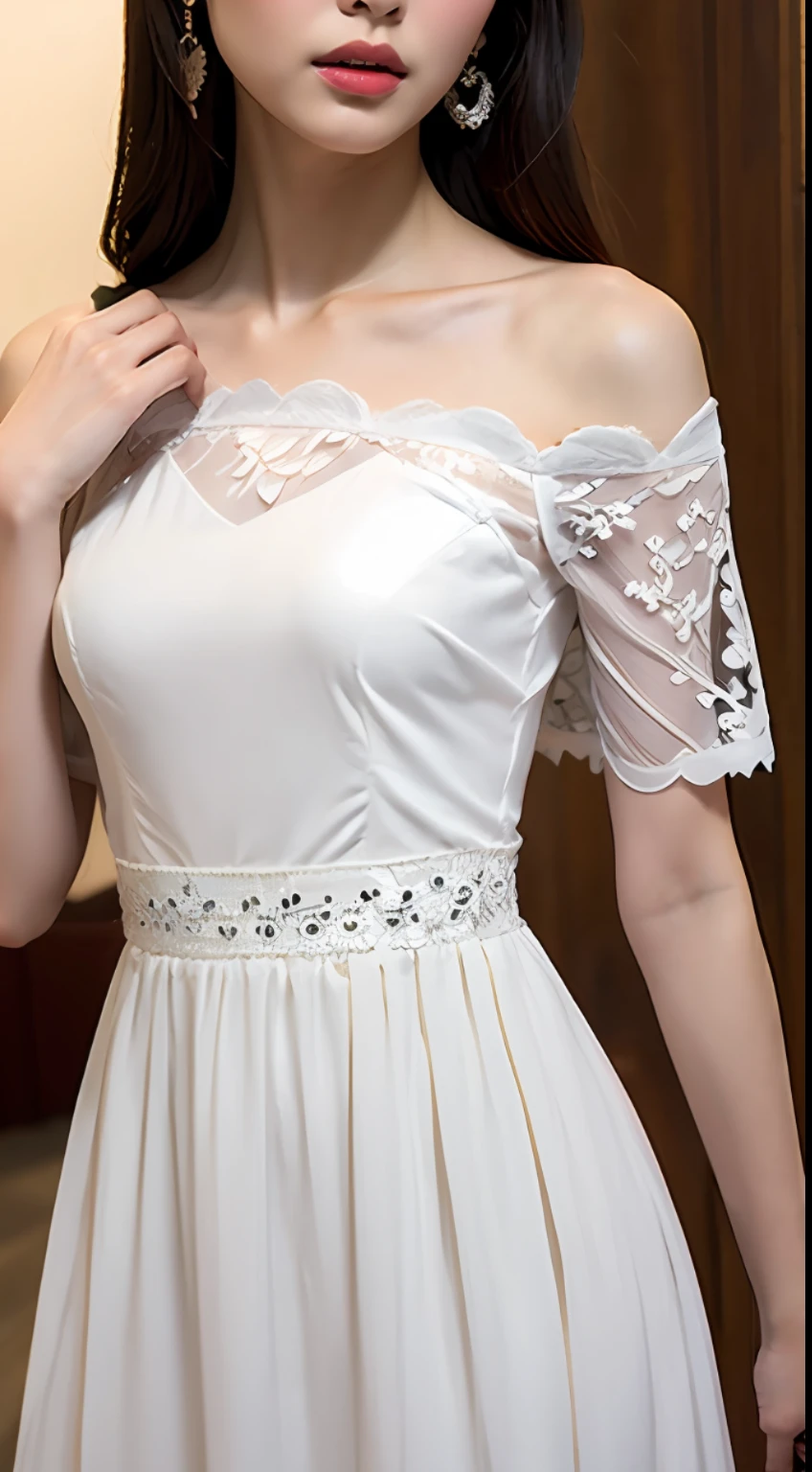Chinese style, lace elements at the neckline of the dress lace elements in the cuff part Dark pattern is traditional moire, dark details such as pleats, embroidery, beads, silk, crepe, dress length is knee-length or long dark lace edge, add bow or flower decoration at the waist or neckline