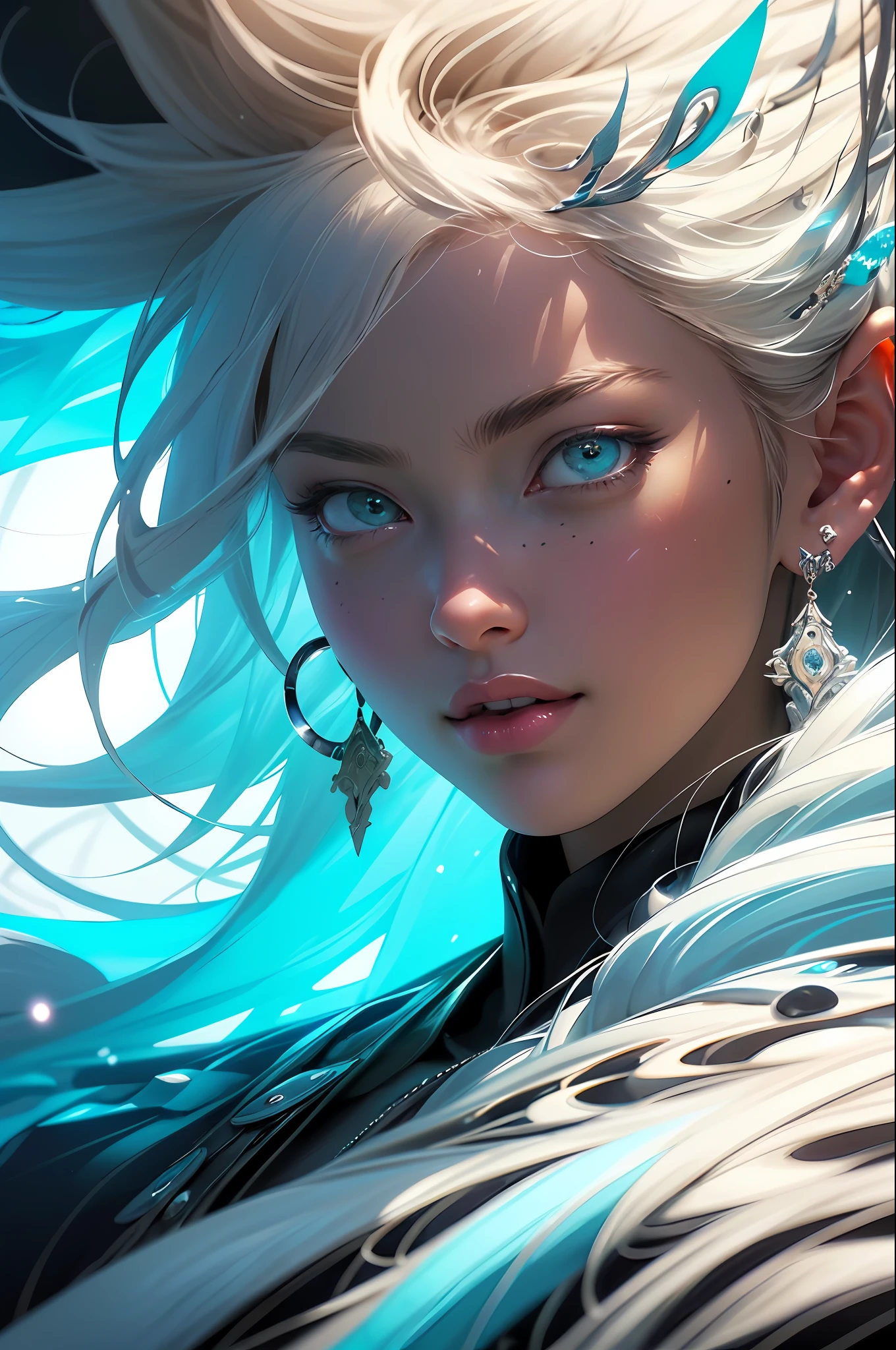 (((masterpiece))), (((best quality))), ((ultra-detailed)), (hyperrealistic), (highly detailed CG illustration), ((an extremely delicate and beautiful)),cinematic light, Create a stunning anime artwork that is currently trending on ArtStation, showcasing exquisite beauty and captivating aesthetics. The art piece should be highly detailed, featuring a compelling character and a visually appealing environment. The character in the artwork is a graceful and enchanting figure, radiating an aura of elegance. Pay close attention to intricate facial features, such as mesmerizing eyes with vibrant colors and delicate shading. The character's clothing should be designed with elaborate patterns, flowing fabrics, and rich textures, reflecting a blend of fantasy and contemporary fashion. Place the character in a captivating environment that enhances the overall appeal of the artwork. It could be a breathtaking natural landscape, a bustling futuristic cityscape, or a mystical realm filled with magical elements. Incorporate vibrant colors, dynamic lighting, and detailed background elements to create a sense of depth and immersion. Consider the latest trends in anime art, such as incorporating unique lighting effects, exploring creative composition techniques, or experimenting with unconventional color palettes. Take inspiration from the top artists on ArtStation and their exceptional execution of various art styles and themes. Camera: Choose an angle that highlights the character's beauty and the immersive environment. Lighting: Utilize atmospheric lighting techniques to create depth and mood. Resolution: Aim for a high-resolution artwork to showcase intricate details and clarity. Art Inspirations: Seek inspiration from the trending artists on ArtStation, exploring different styles, genres, and themes.