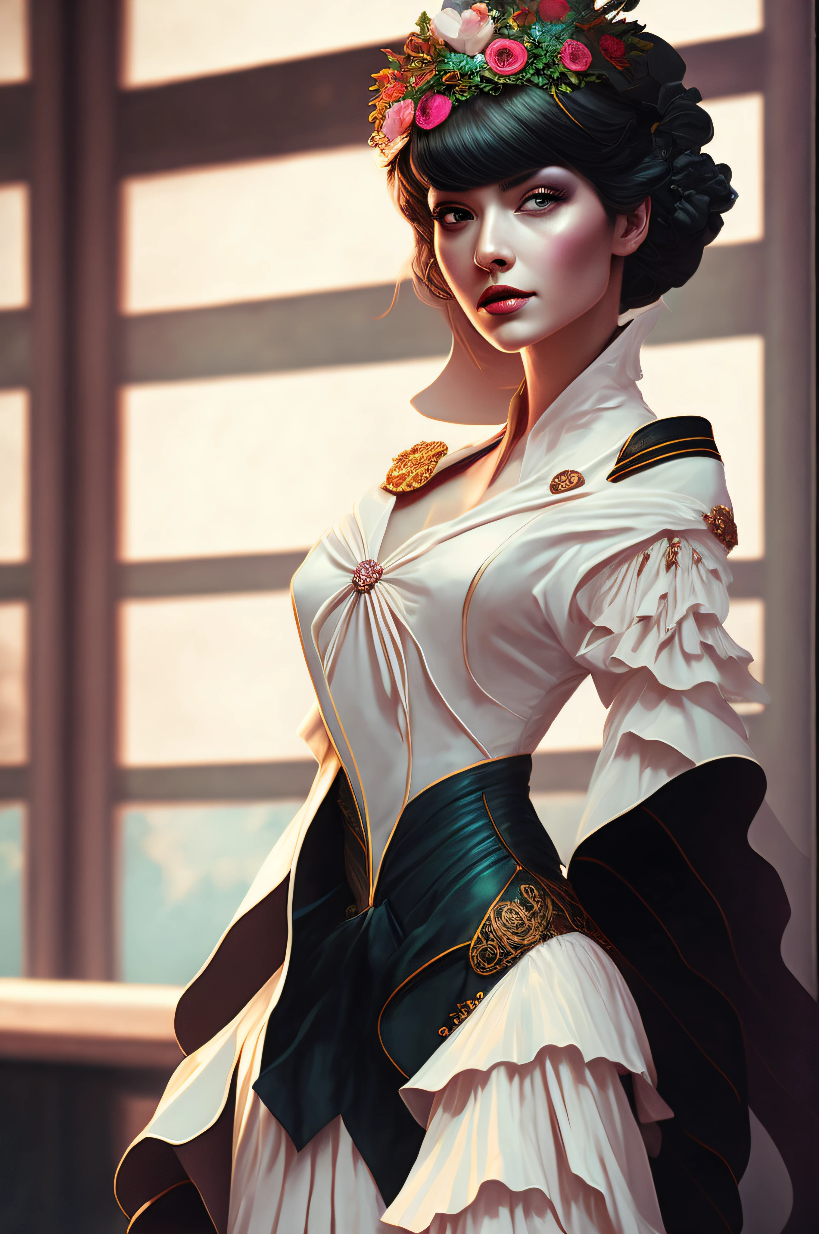 ((gorgeous princess)), (with long flowing white hair), (bright and beautiful eyes), trending on Art Station, flower of hope by Jean-Honor Fragonard, Peter mohrbacher, super detailed, crazy details , stunning sophisticated elite art nouveau ornate liquid wax elegant luxurious greg rutkowski ink style sticker vector art beautiful character design double exposure shot luminous design, winning entry, masterpiece, amoled black background,