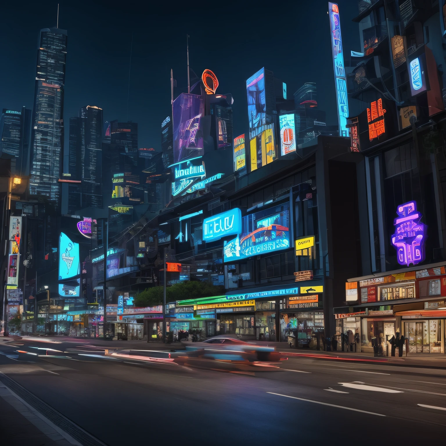 The pixel art depicts a vibrant futuristic city, with tall skyscrapers and hovercraft soaring through the skies. The buildings are made of gleaming metal and glass, with luminous and holographic details. The streets are wide and clean, with flying cars and floating bicycles moving quickly.
In the center of the city, there is an imposing control tower, with bright panels and communication antennas. Around it, there are hanging gardens and small squares with futuristic fountains. In every corner of the city, there are holographic billboards displaying bright and flashy advertisements.
The landscape is illuminated by a constant artificial lighting, with colorful neon lights that create a unique environment at night. People in the city are represented as small pixelated characters, dressed in futuristic costumes and equipped with advanced technological devices.
On the horizon, it is possible to see other areas of the city, with their own distinct characteristics, such as an industrial district with huge high-tech factories and a residential neighborhood with houseboats and vertical gardens.
This futuristic city pixel art conveys a sense of innovation, movement and energy, showing a possible setting for the urban future. --auto