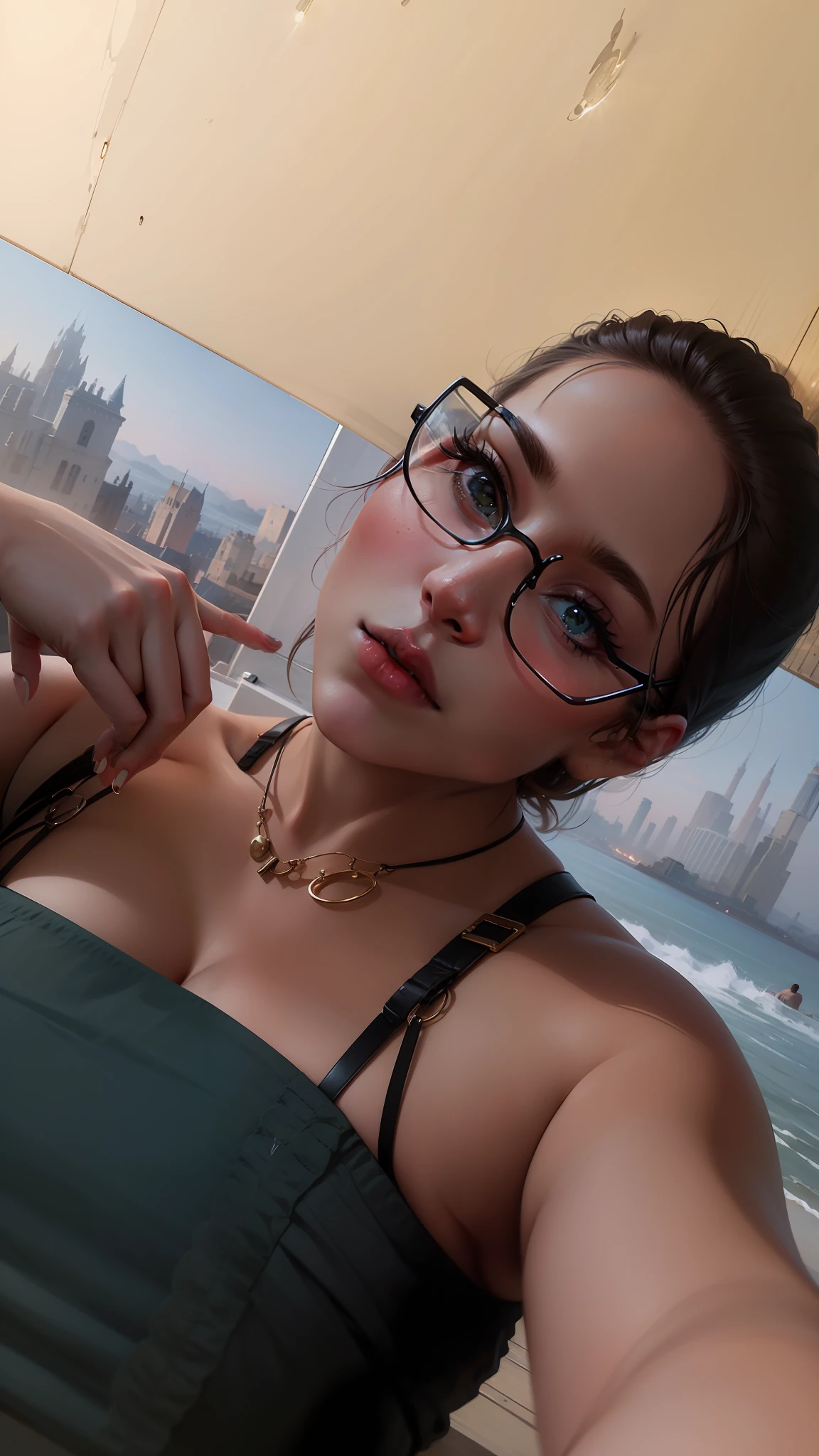 Woman in a beautiful and illuminated place