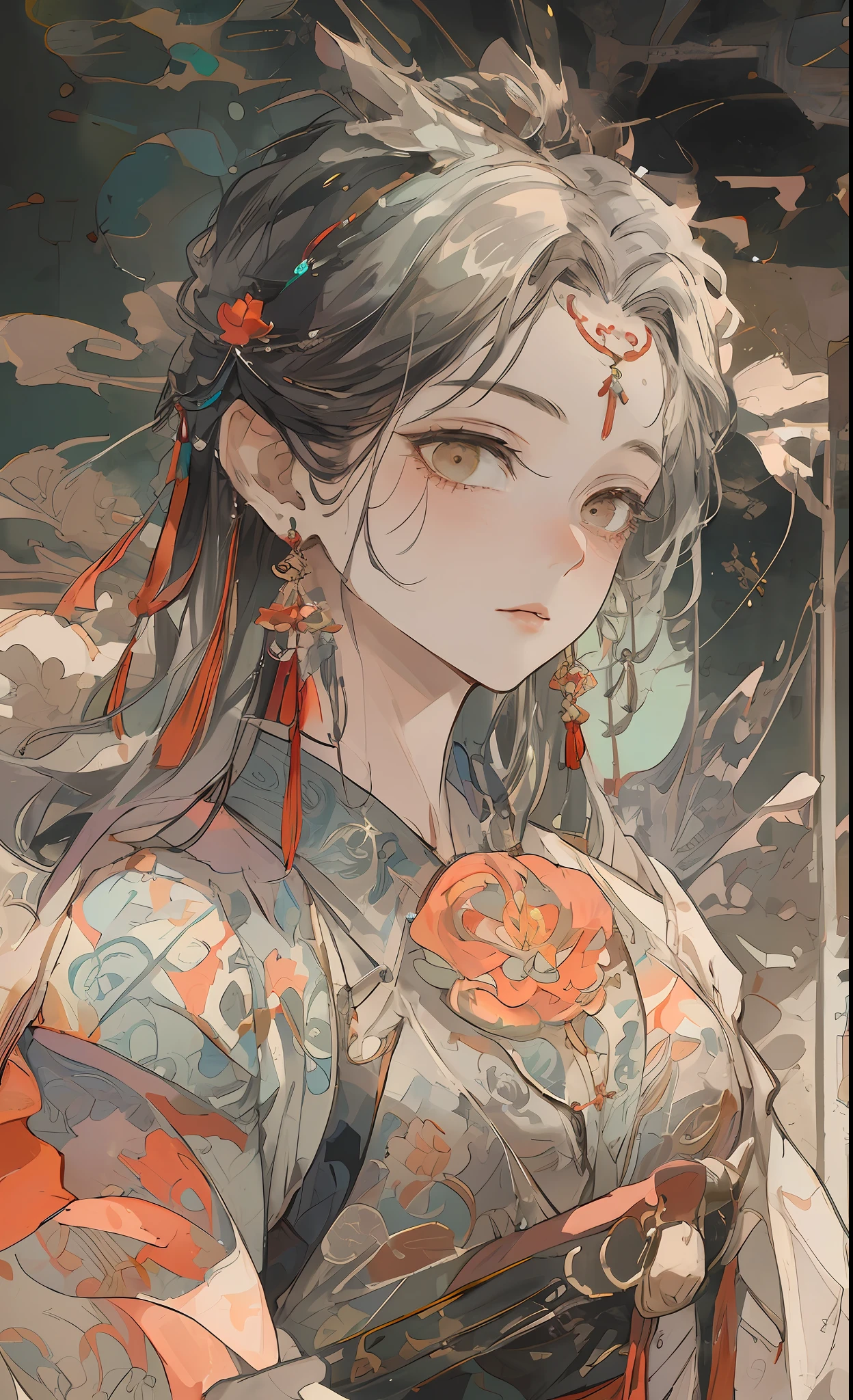 A girl in ancient Chinese clothing, visible all over, under the sun, clear face, clean white wall background, this is a masterpiece-level work of art, showing super fine details, epic composition, ultra-high-definition, high-quality visual effects, especially suitable as an official artwork or 8k wallpaper, showing super delicate 32k quality.